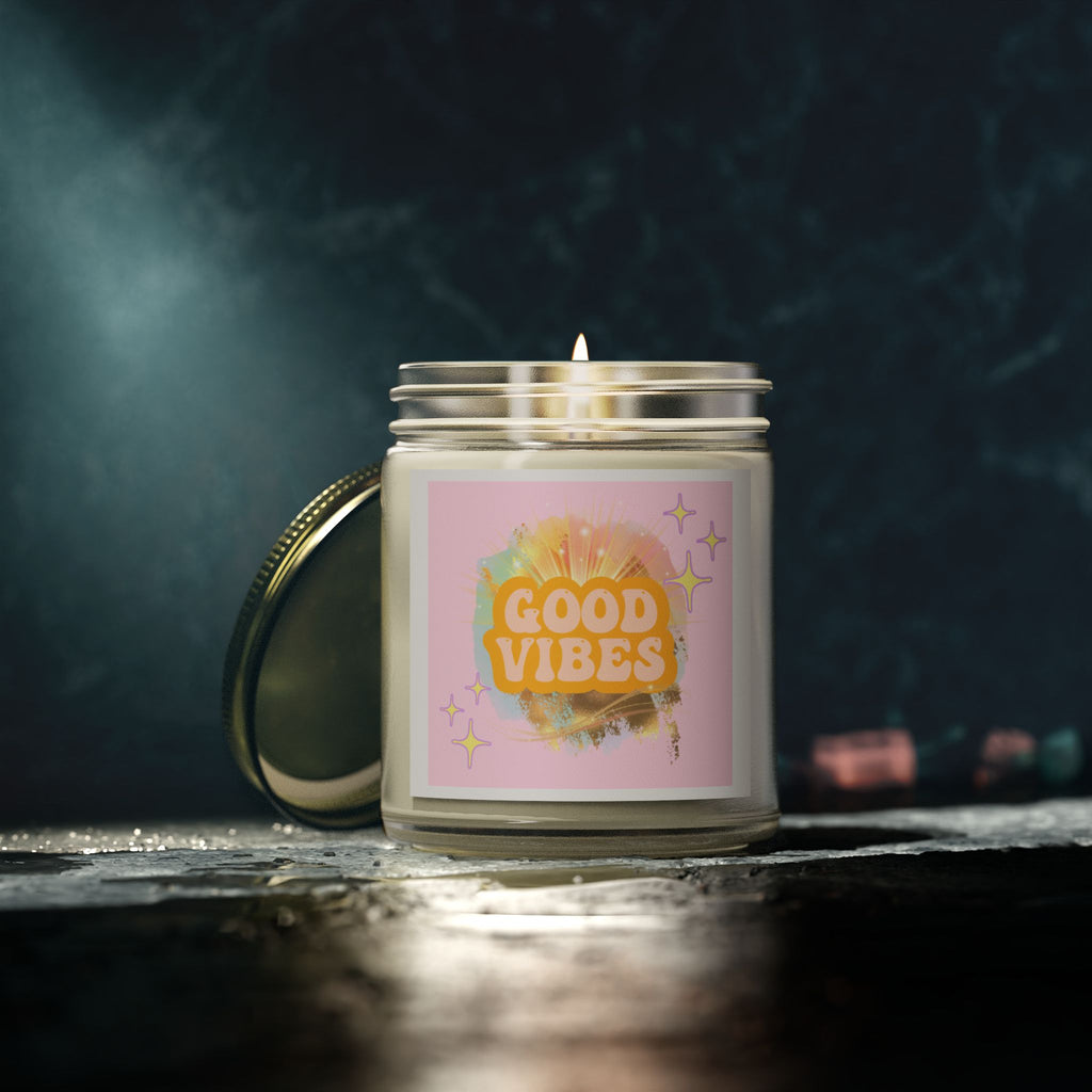 60s–70s Good Vibes Candle ☮️🕯️