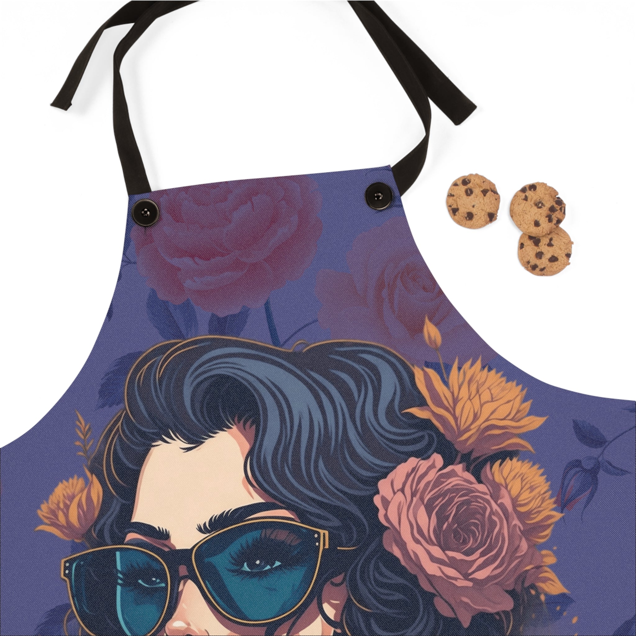 60s Vintage Floral Woman Cooking Apron 🌸👩‍🍳