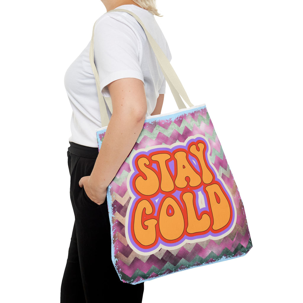 🌟 70s “Stay Gold” Retro Tote Bag