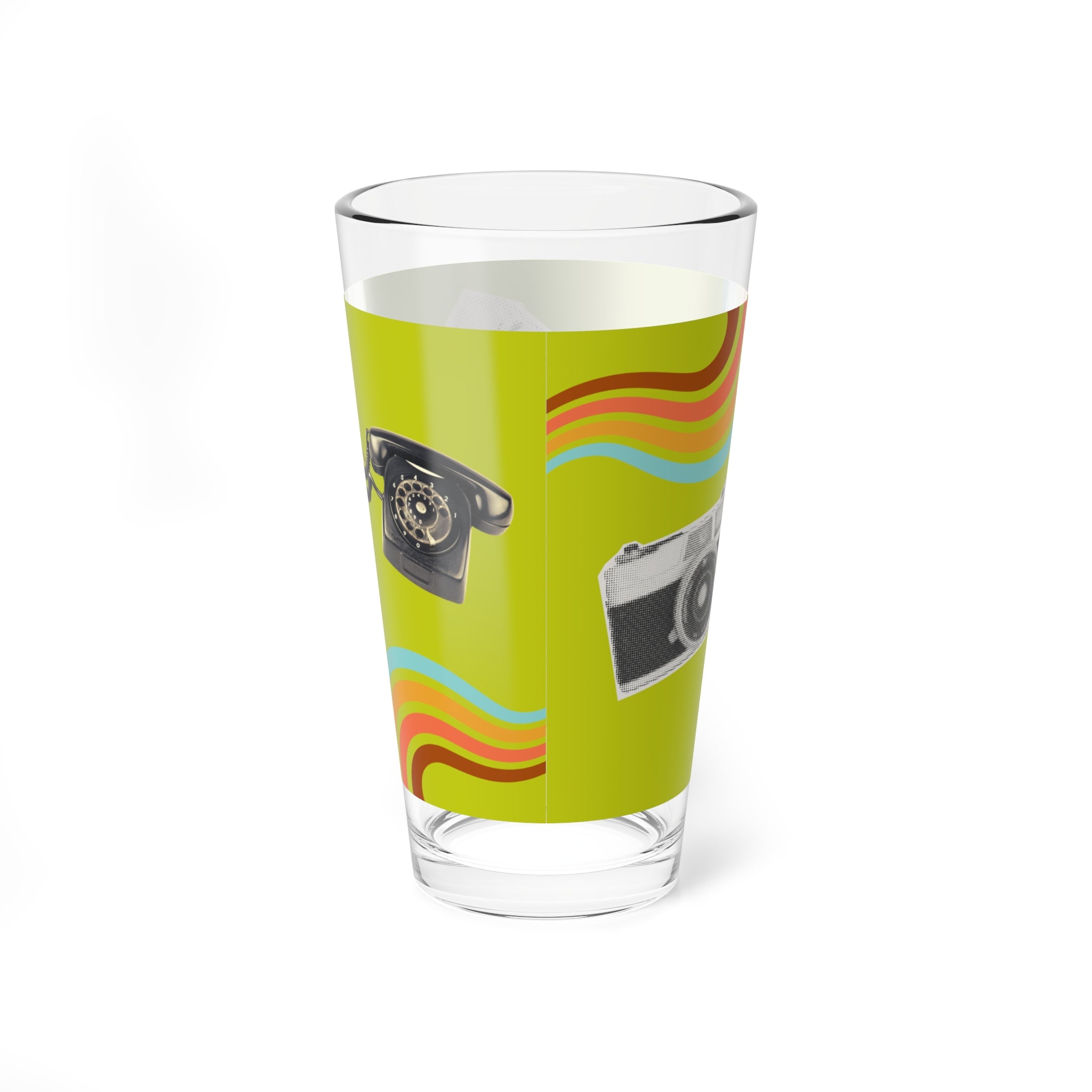 📸 60s Retro Camera & Phone Collage Glass