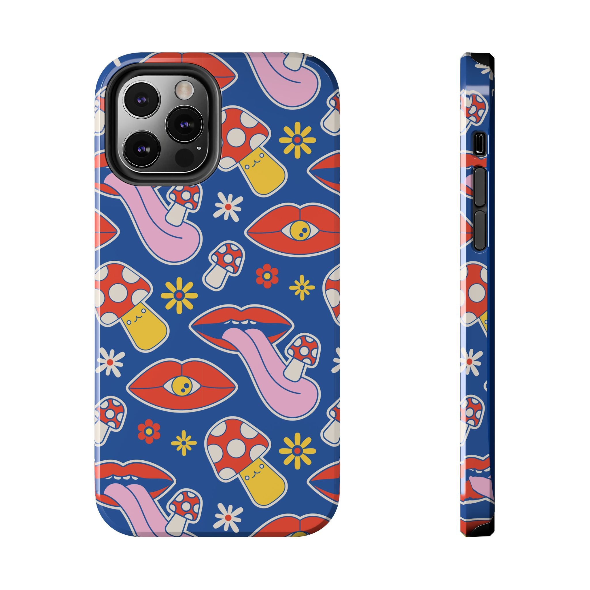70s Lips Mushrooms Flower Power Phone Case 🌼💋🍄