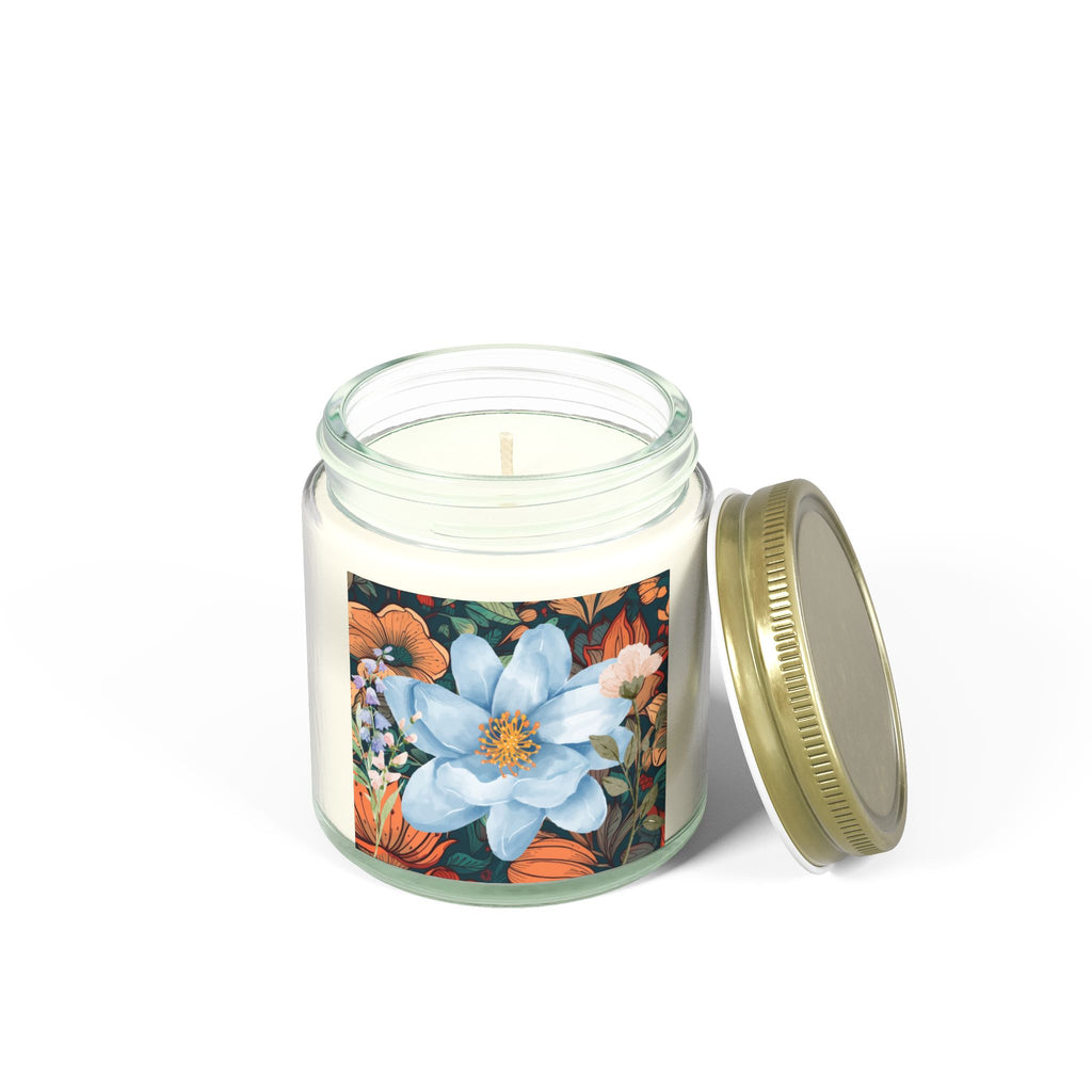 Blue Green Florals Candle 💙🌿🕯️