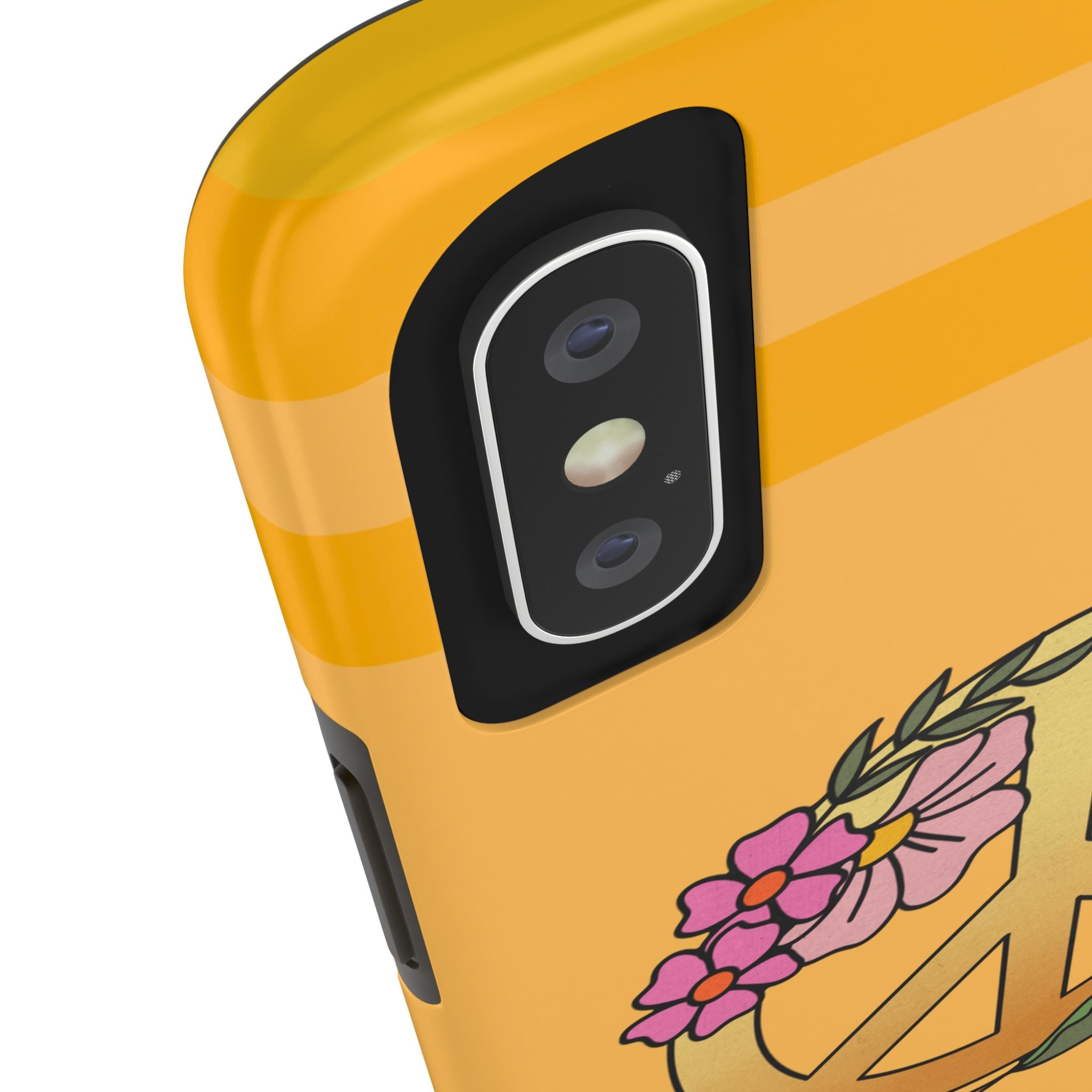 60s–70s Yellow Peace Sign Phone Case ✌️📱