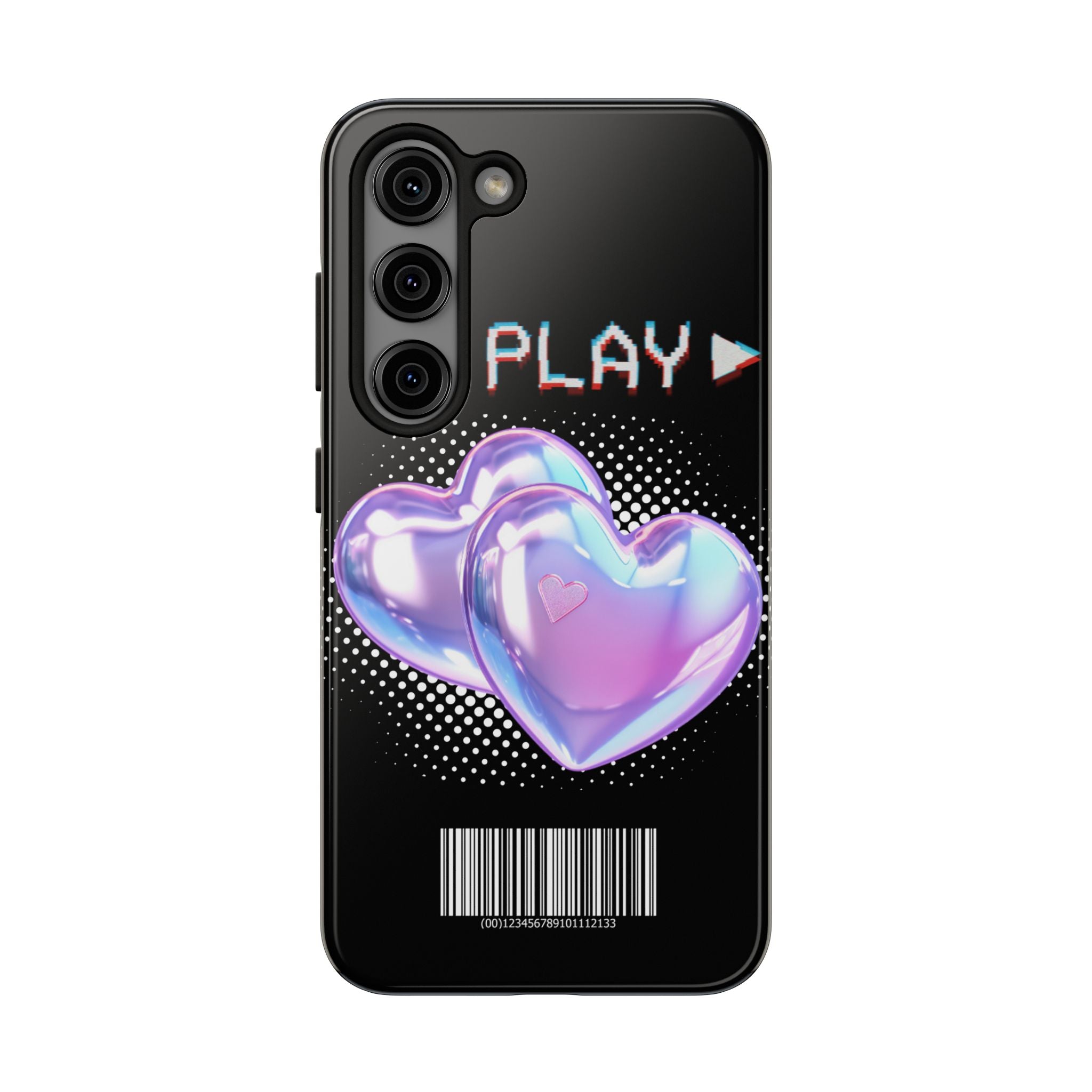 Y2K Black Play Barcode Phone Case 📱🖤
