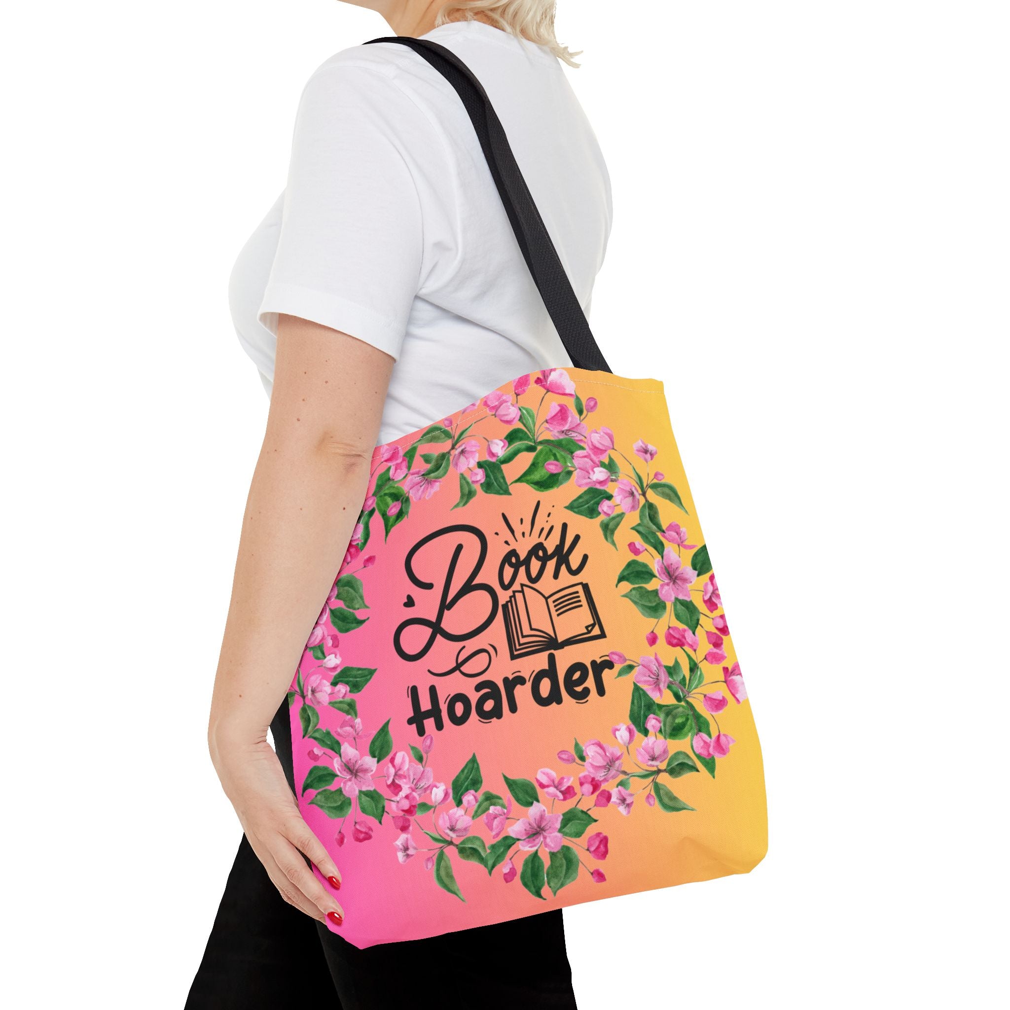 💖 60s–90s Book Hoarder Retro Tote Bag – Bright Pink & Yellow