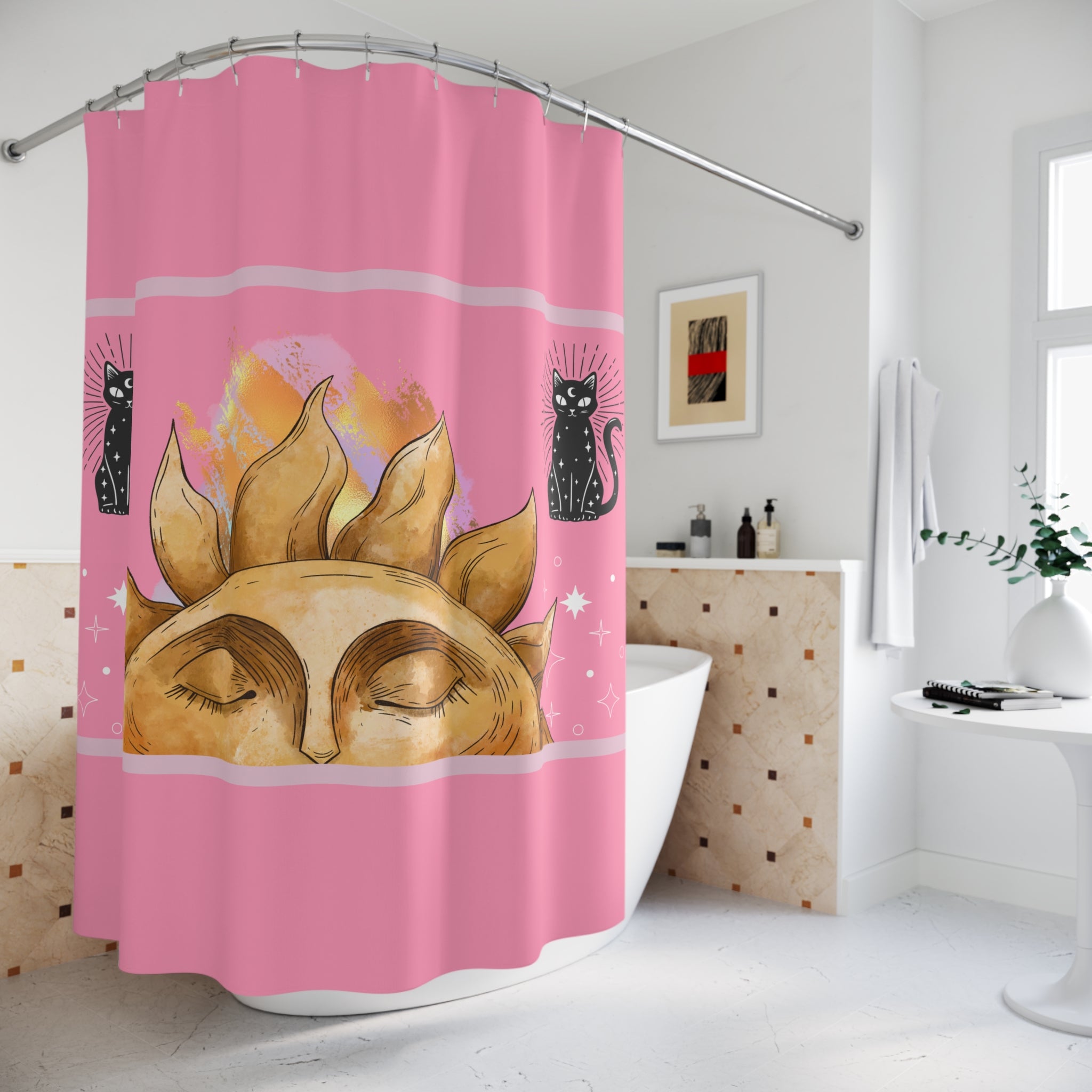 🐱 Mystical Kitties Sun Shower Curtain