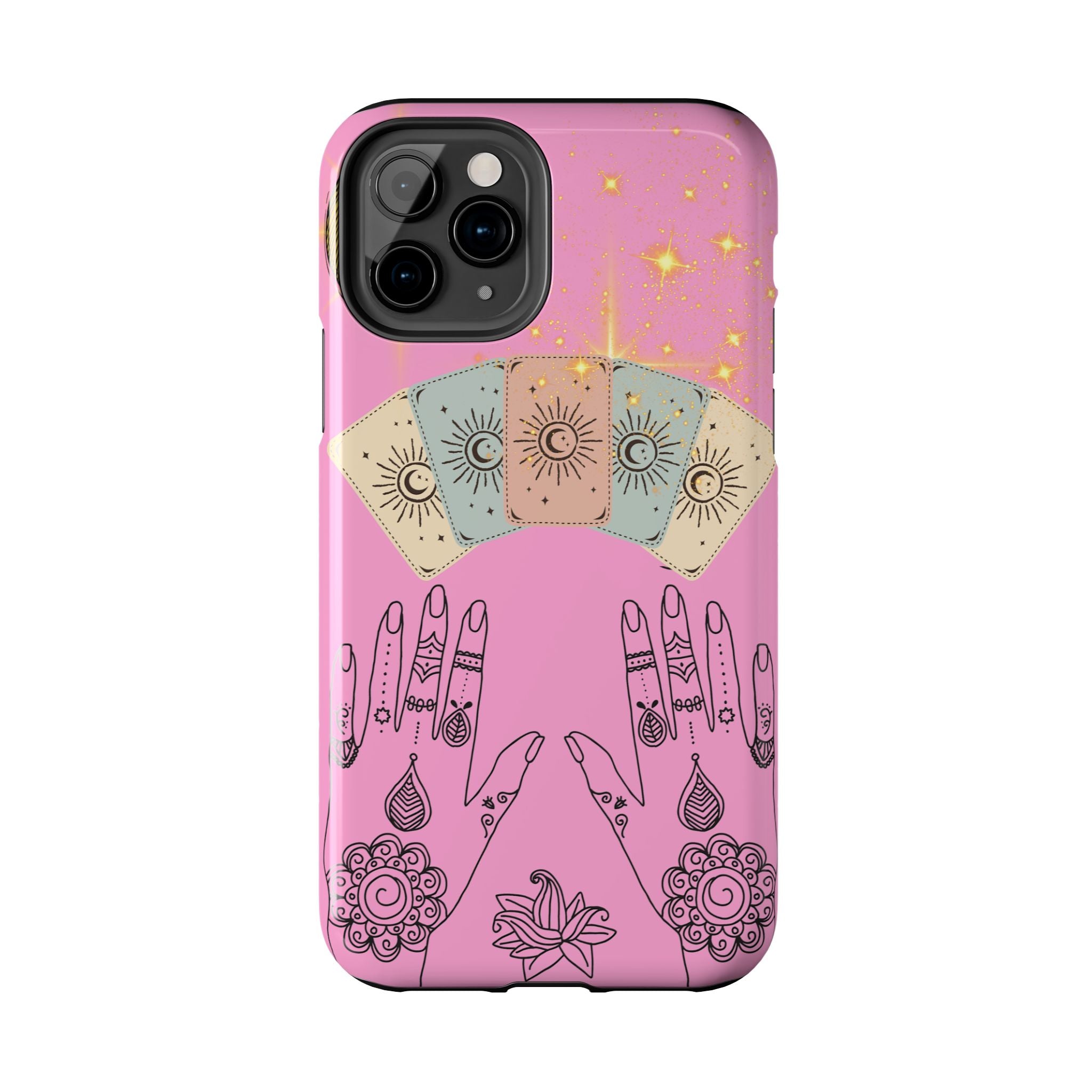60s–70s Mystical Tarot Henna Hands Phone Case 🔮📱
