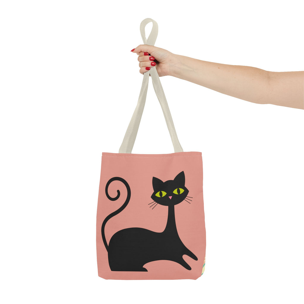🐱 50s Retro Cat & Clock Tote Bag