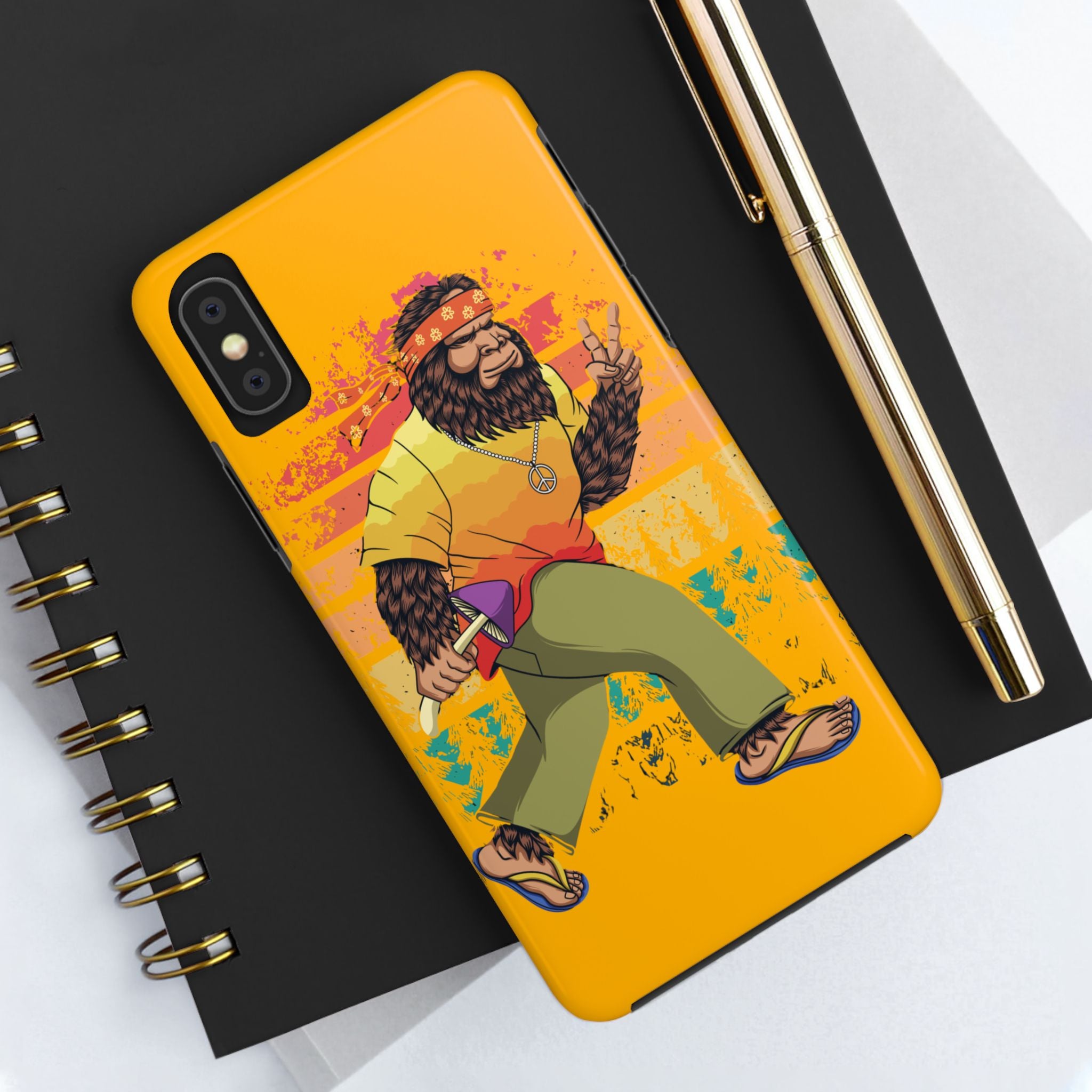 70s Bigfoot Mushroom Hunting Peace Phone Case 🍄✌️