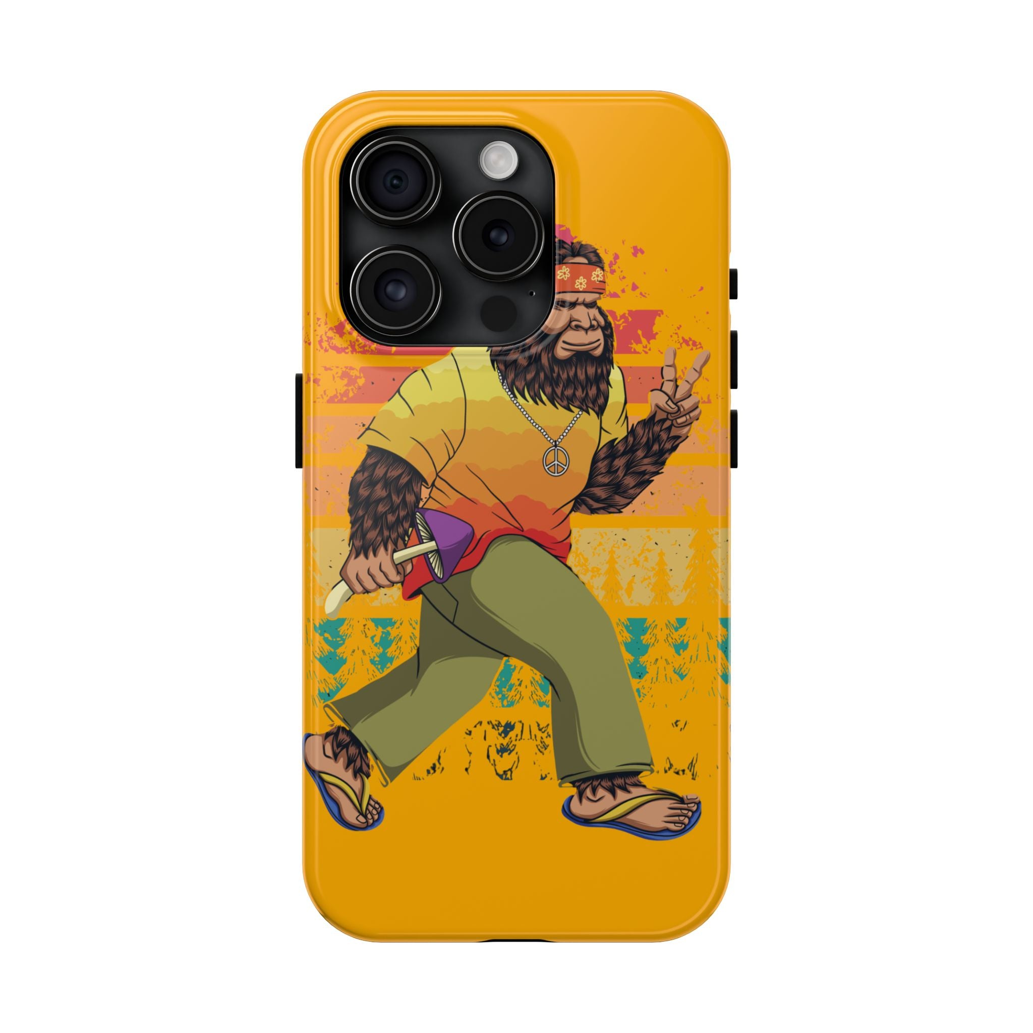 70s Bigfoot Mushroom Hunting Peace Phone Case 🍄✌️