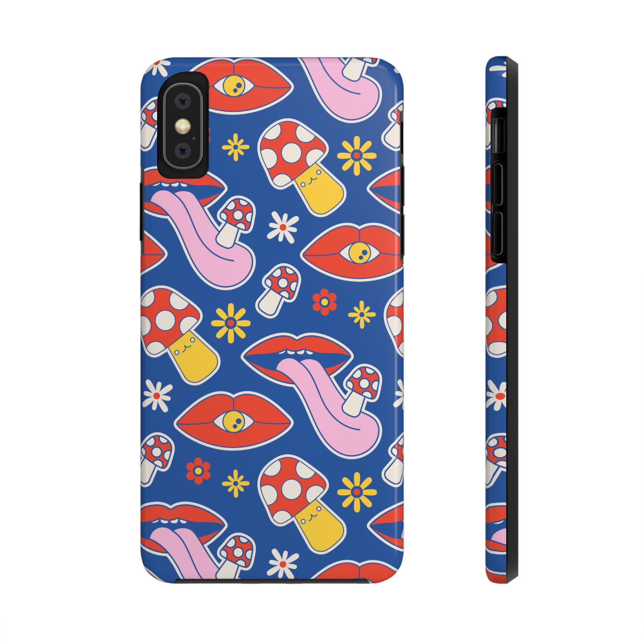 70s Lips Mushrooms Flower Power Phone Case 🌼💋🍄