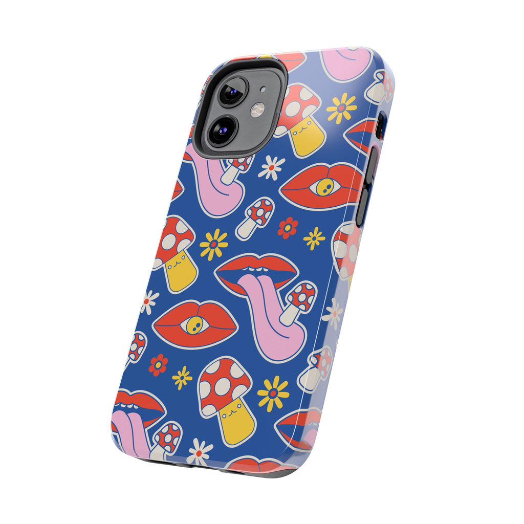70s Lips Mushrooms Flower Power Phone Case 🌼💋🍄