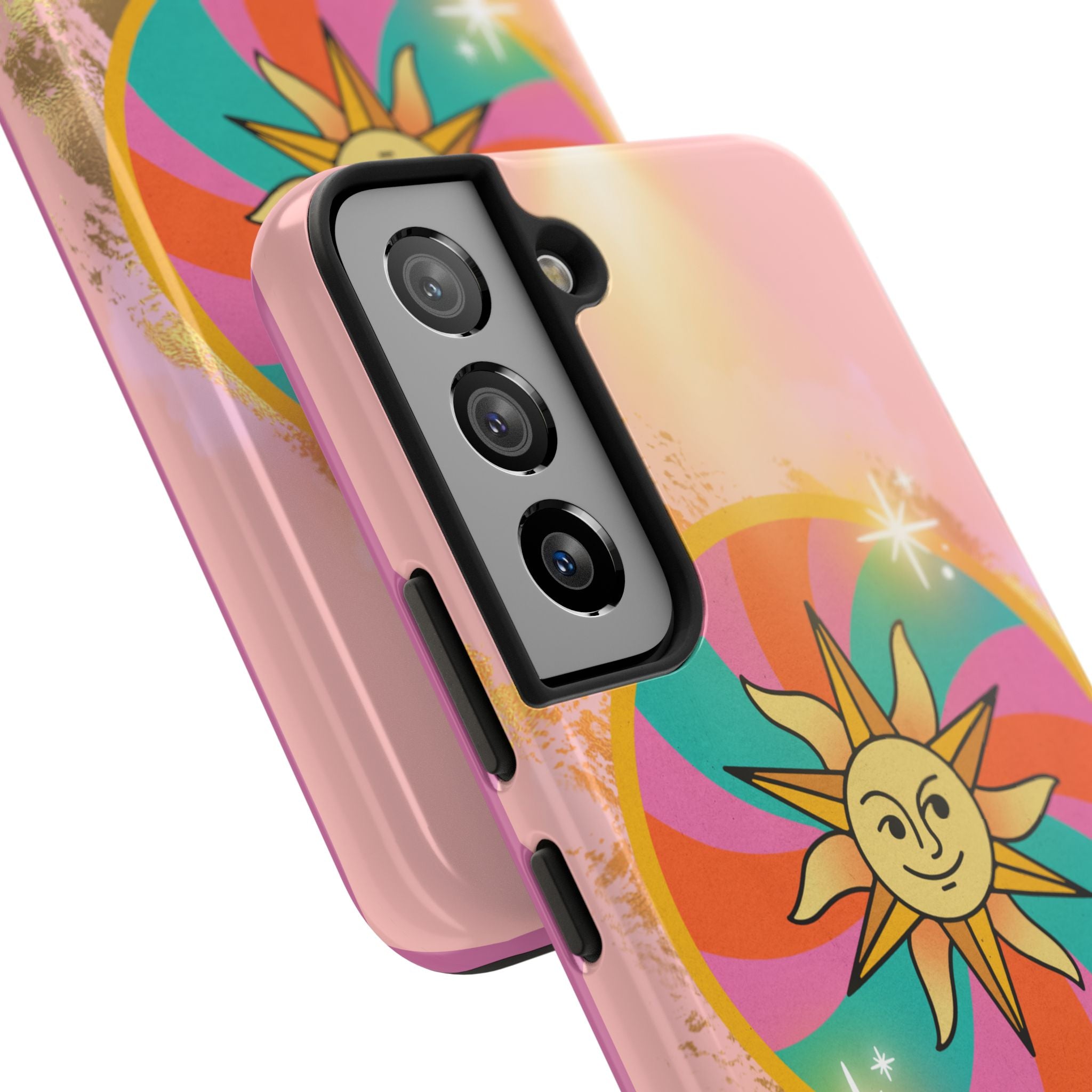 70s Sunshine Tarot Gold Mystical Phone Case 🔮☀️📱