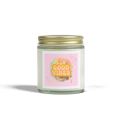 60s–70s Good Vibes Candle ☮️🕯️