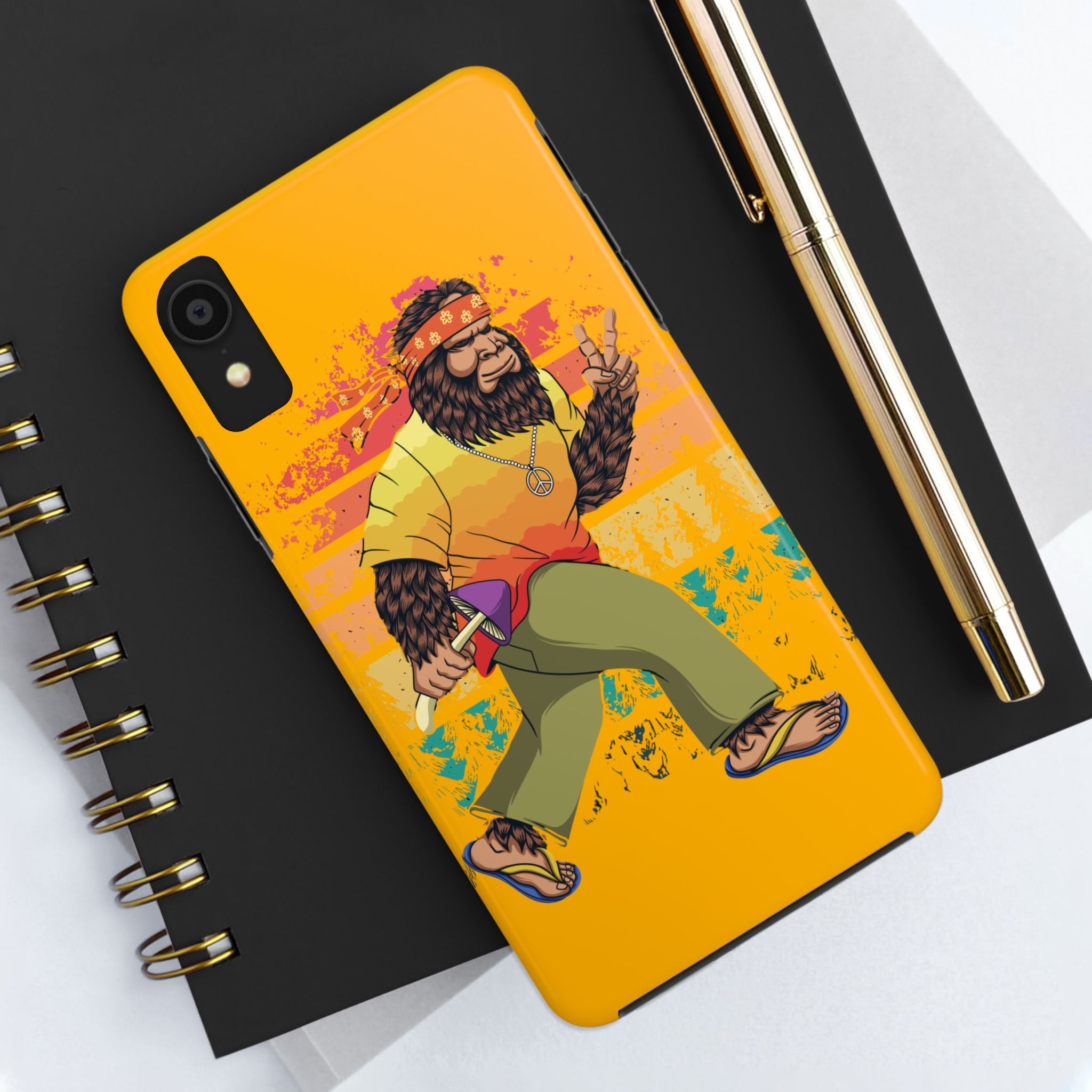 70s Bigfoot Mushroom Hunting Peace Phone Case 🍄✌️