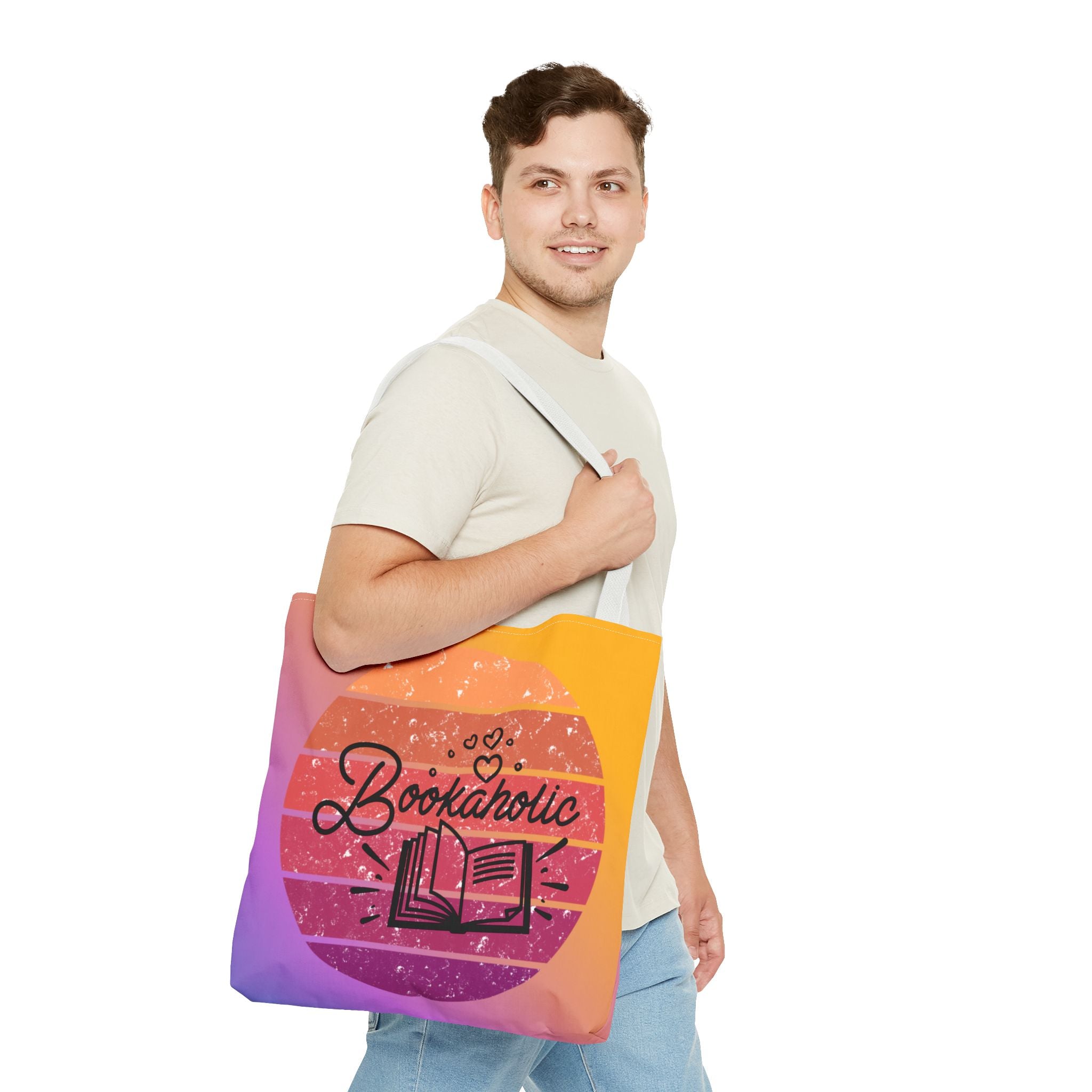 📚 60s Bookaholic Retro Tote Bag