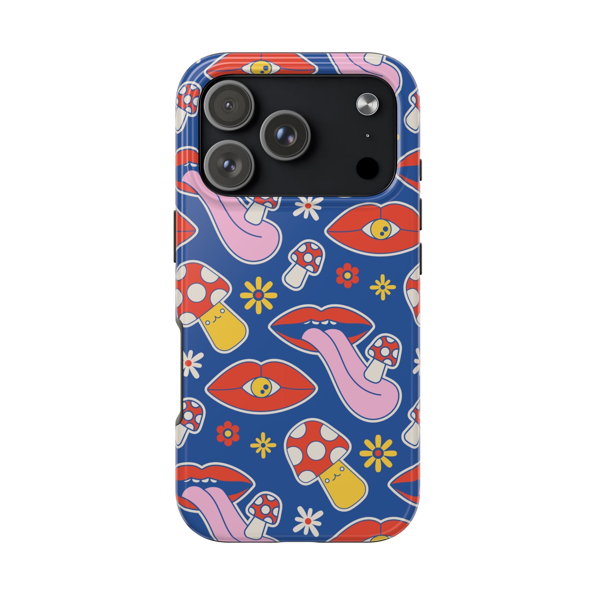 70s Lips Mushrooms Flower Power Phone Case 🌼💋🍄