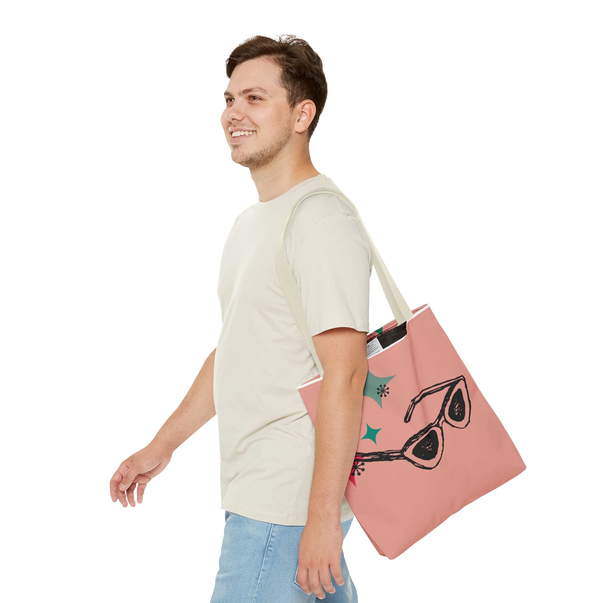 🕶️ 50s Retro Peachy Tote Bag