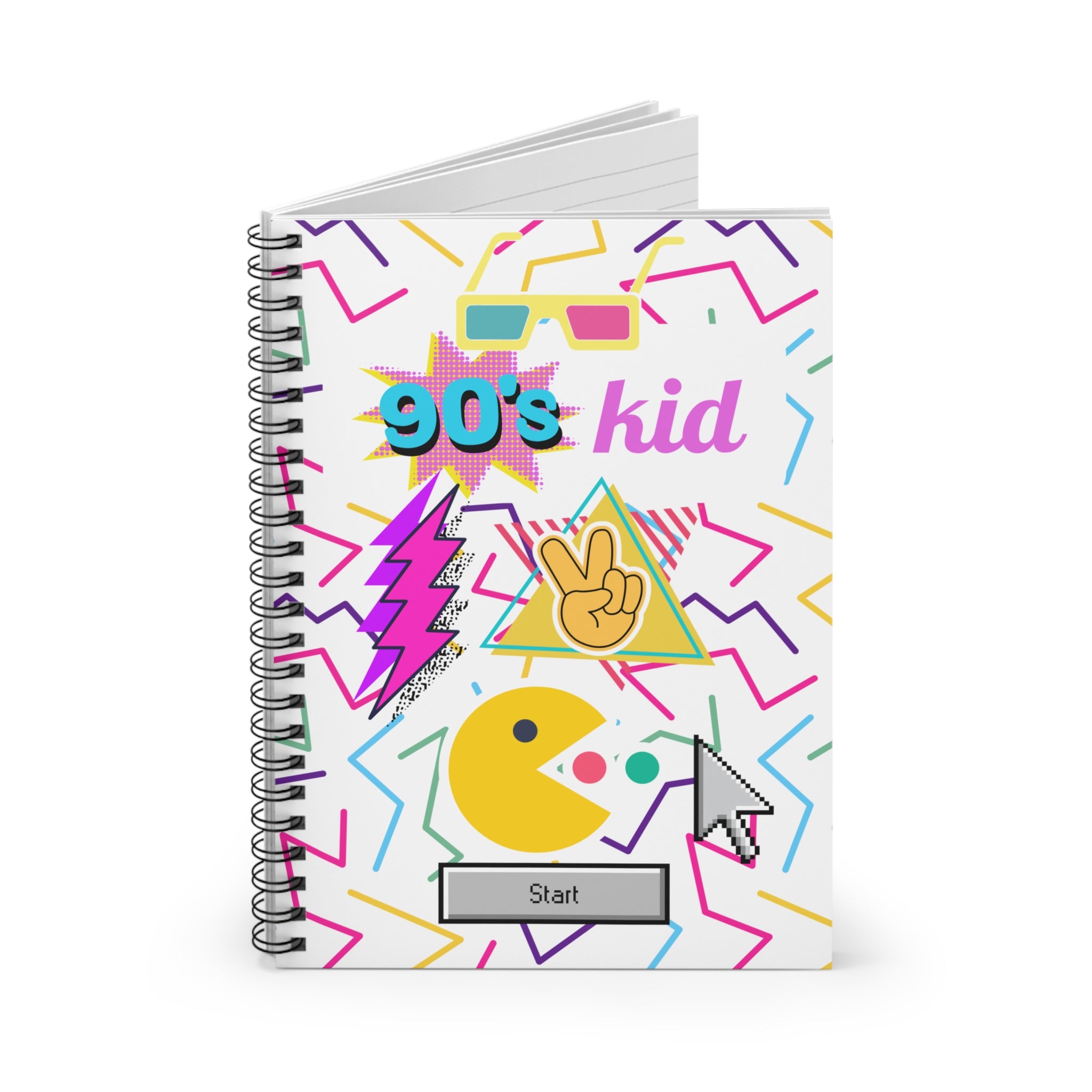 🕹️💛 90s Kid Pac-Man Start Button Journal 👾✨