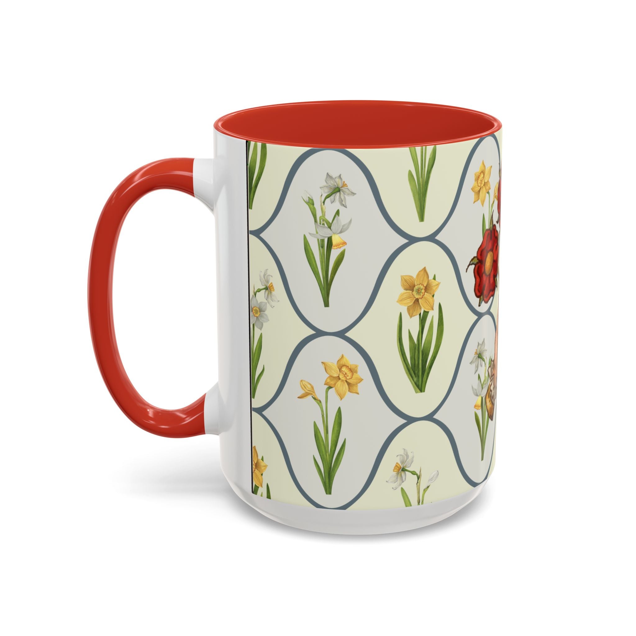 50s Floral Accent Coffee Mug