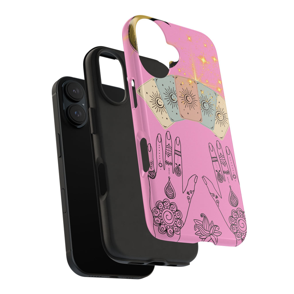 60s–70s Mystical Tarot Henna Hands Phone Case 🔮📱