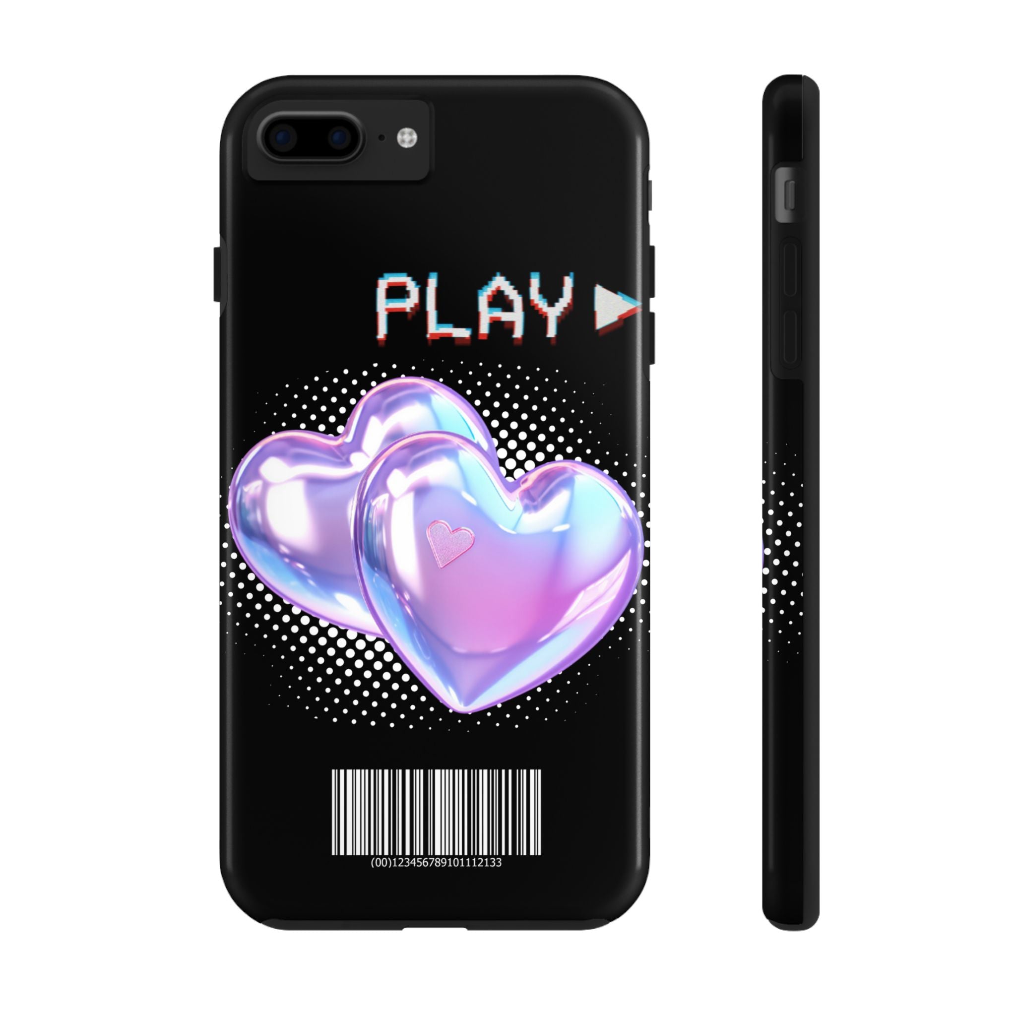 Y2K Black Play Barcode Phone Case 📱🖤