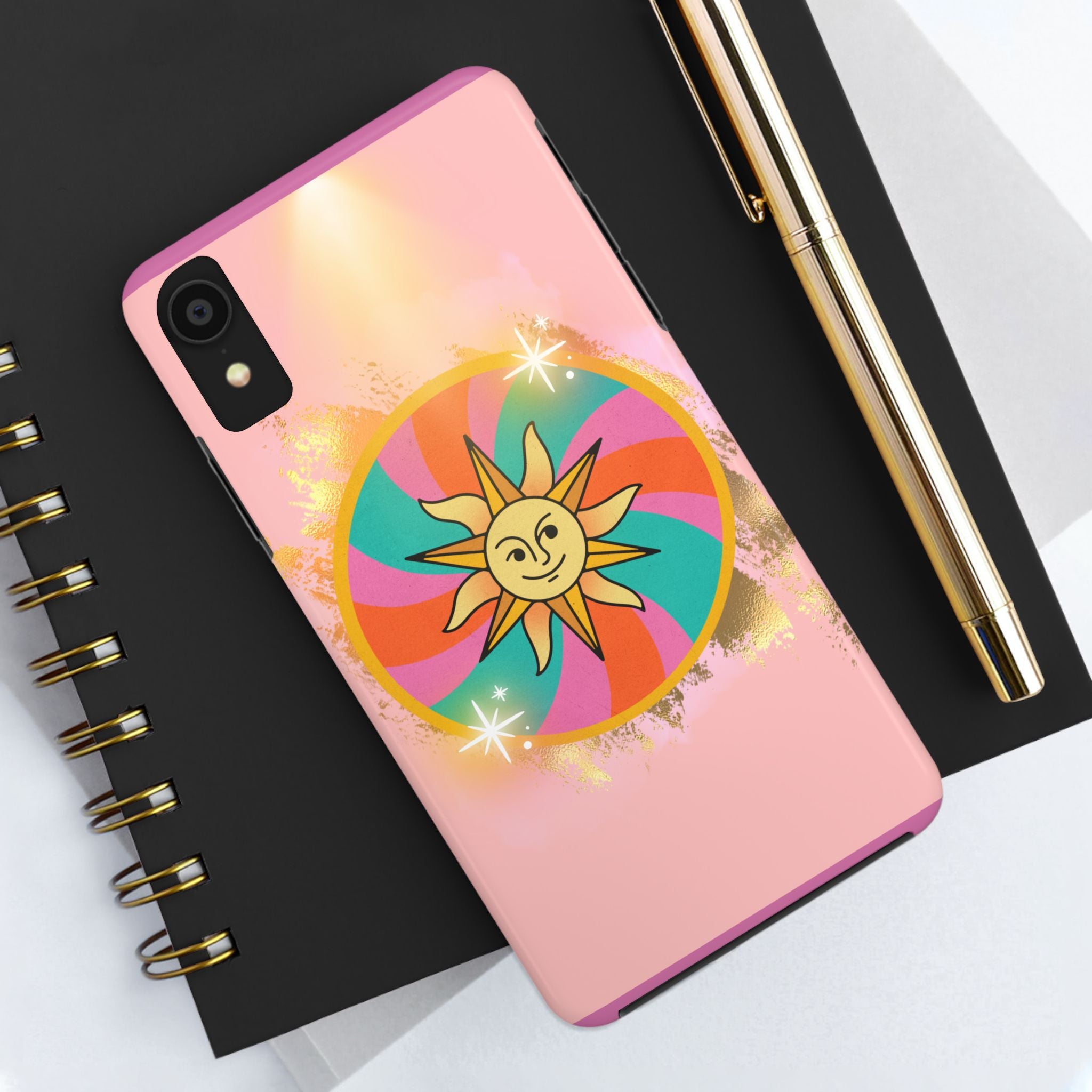 70s Sunshine Tarot Gold Mystical Phone Case 🔮☀️📱