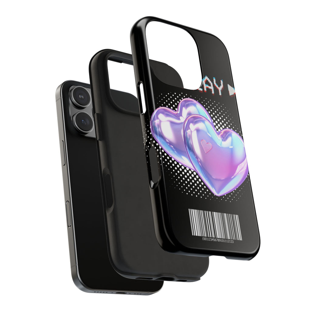 Y2K Black Play Barcode Phone Case 📱🖤