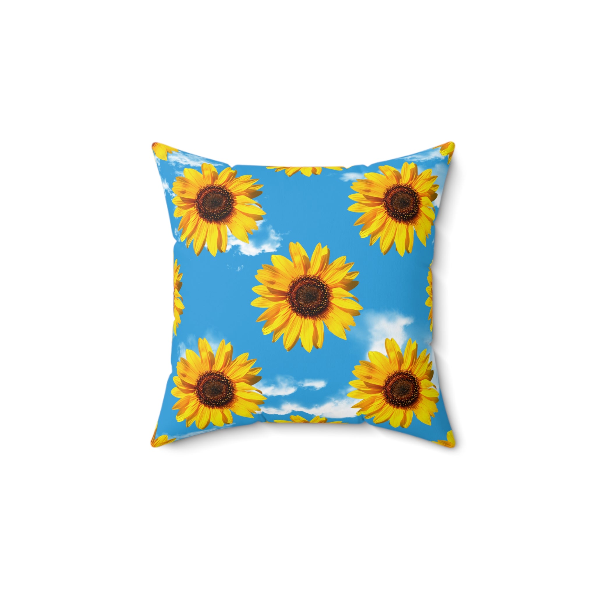 Sunflower Sky Floral Vintage 90s Mood Pillow