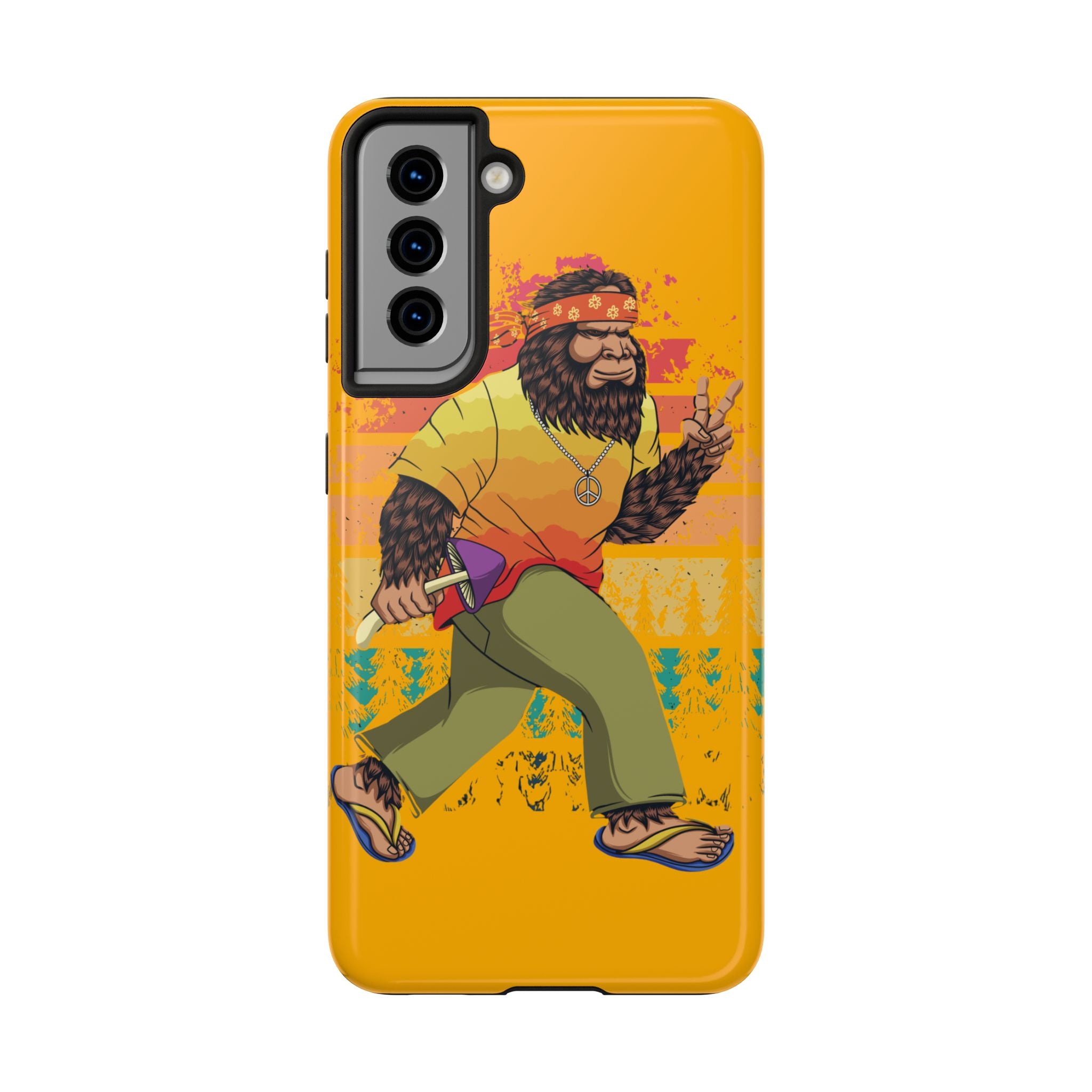 70s Bigfoot Mushroom Hunting Peace Phone Case 🍄✌️