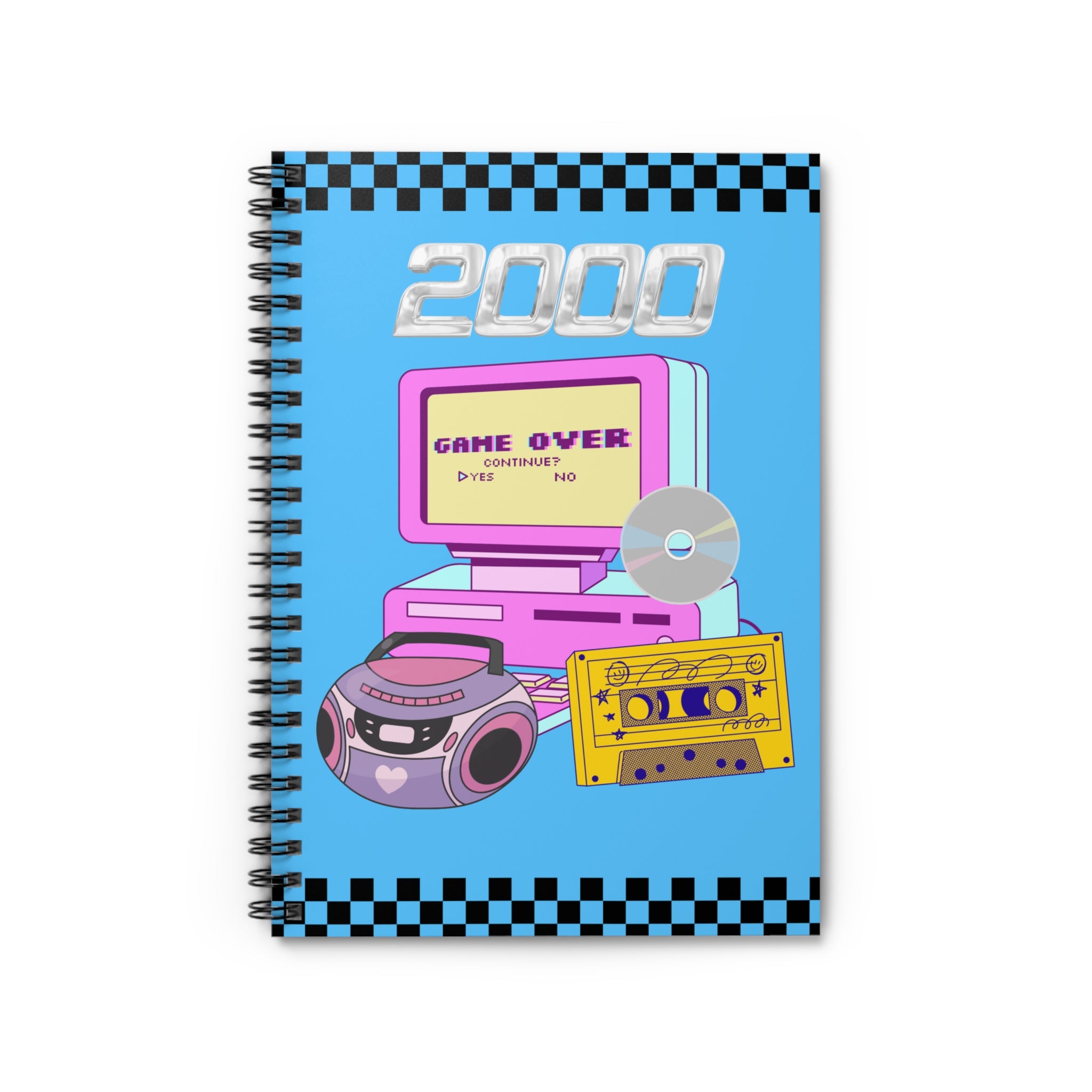 💾🎶 2000 Game Over Cassette & Boombox Computer Journal ✨🕹️