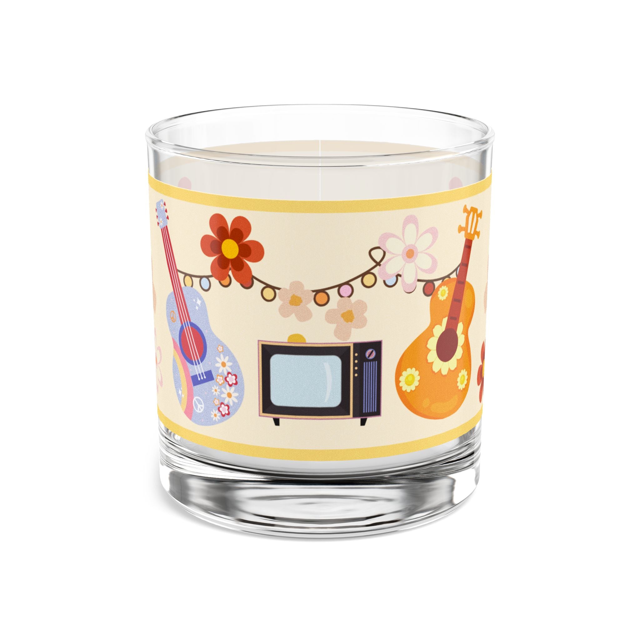🌸🎶 60s Floral Musical Hippie Glass ✌️🌈