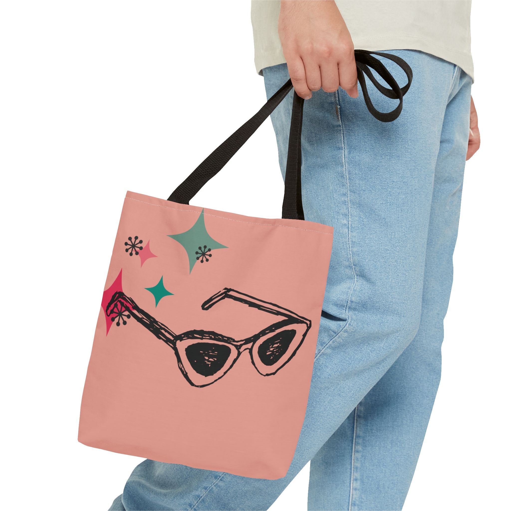 🕶️ 50s Retro Peachy Tote Bag