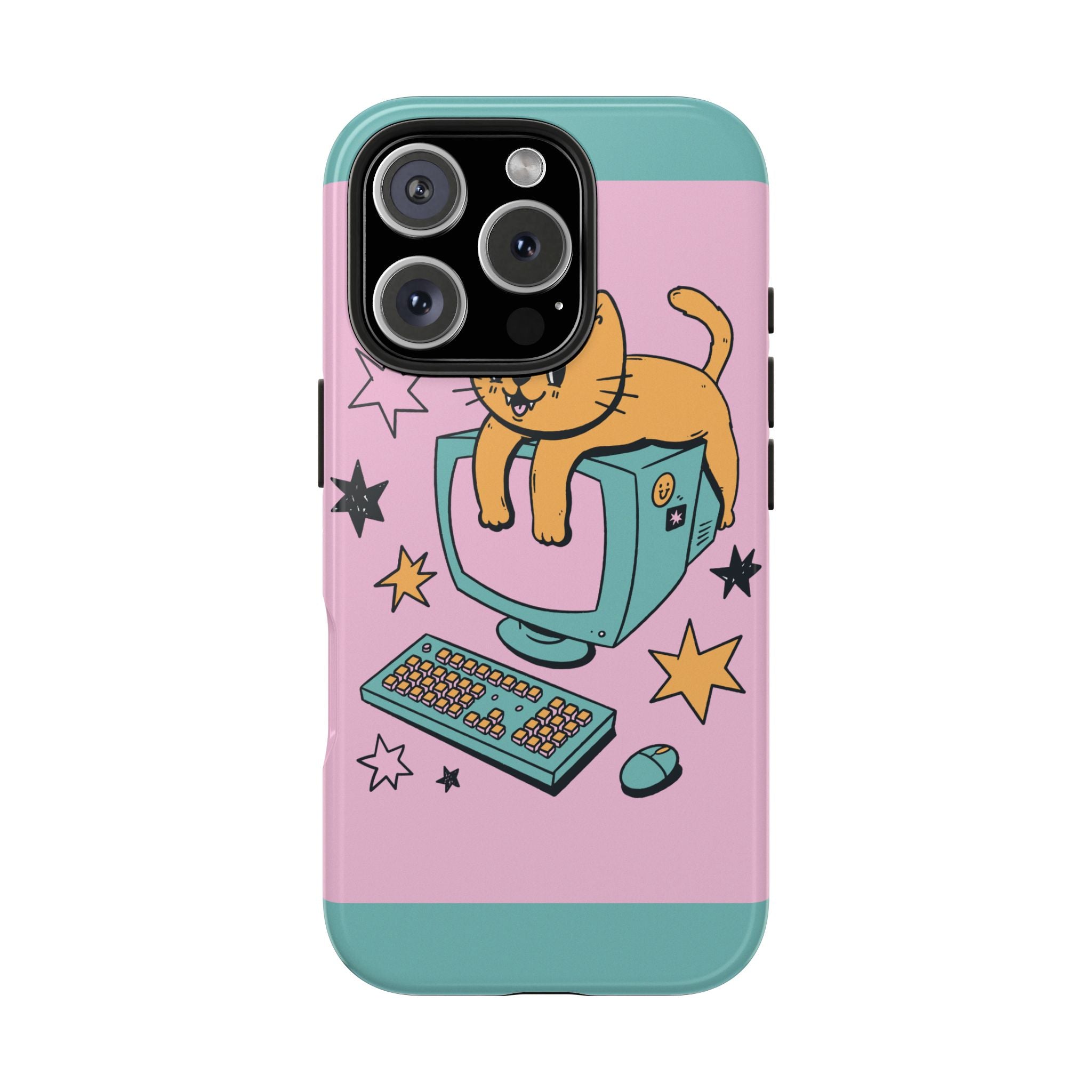 90s Cat and Computer Phone Case 🐱💾