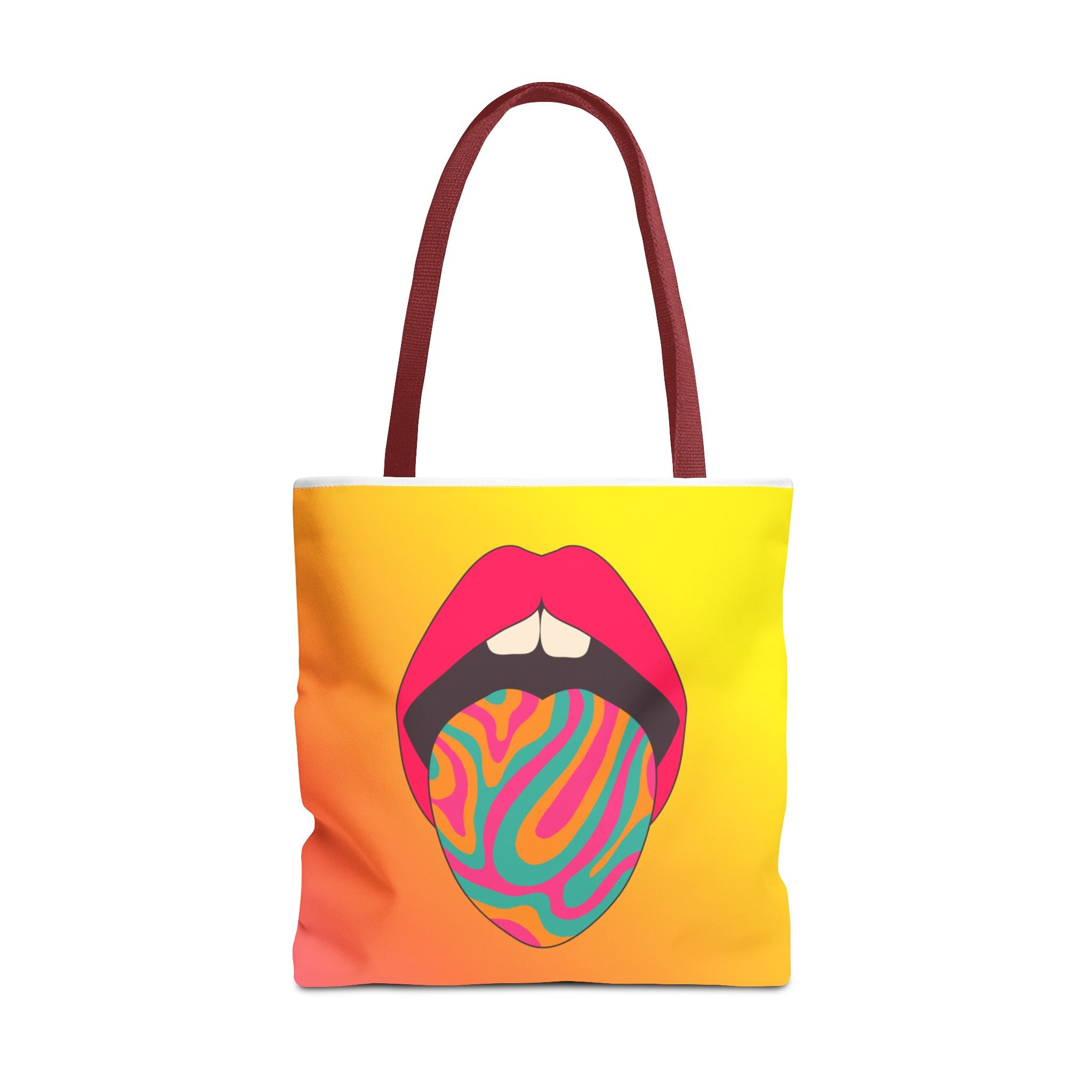 👄🌈 60s–70s Psychedelic Lips & Tongue Tote Bag ✨🍄