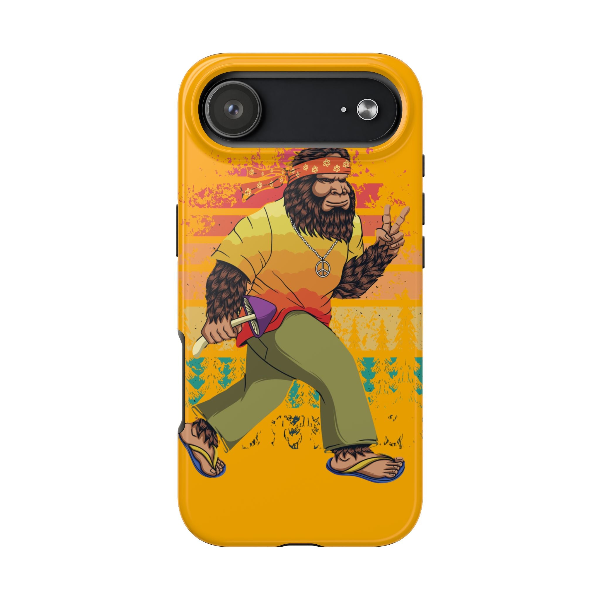 70s Bigfoot Mushroom Hunting Peace Phone Case 🍄✌️