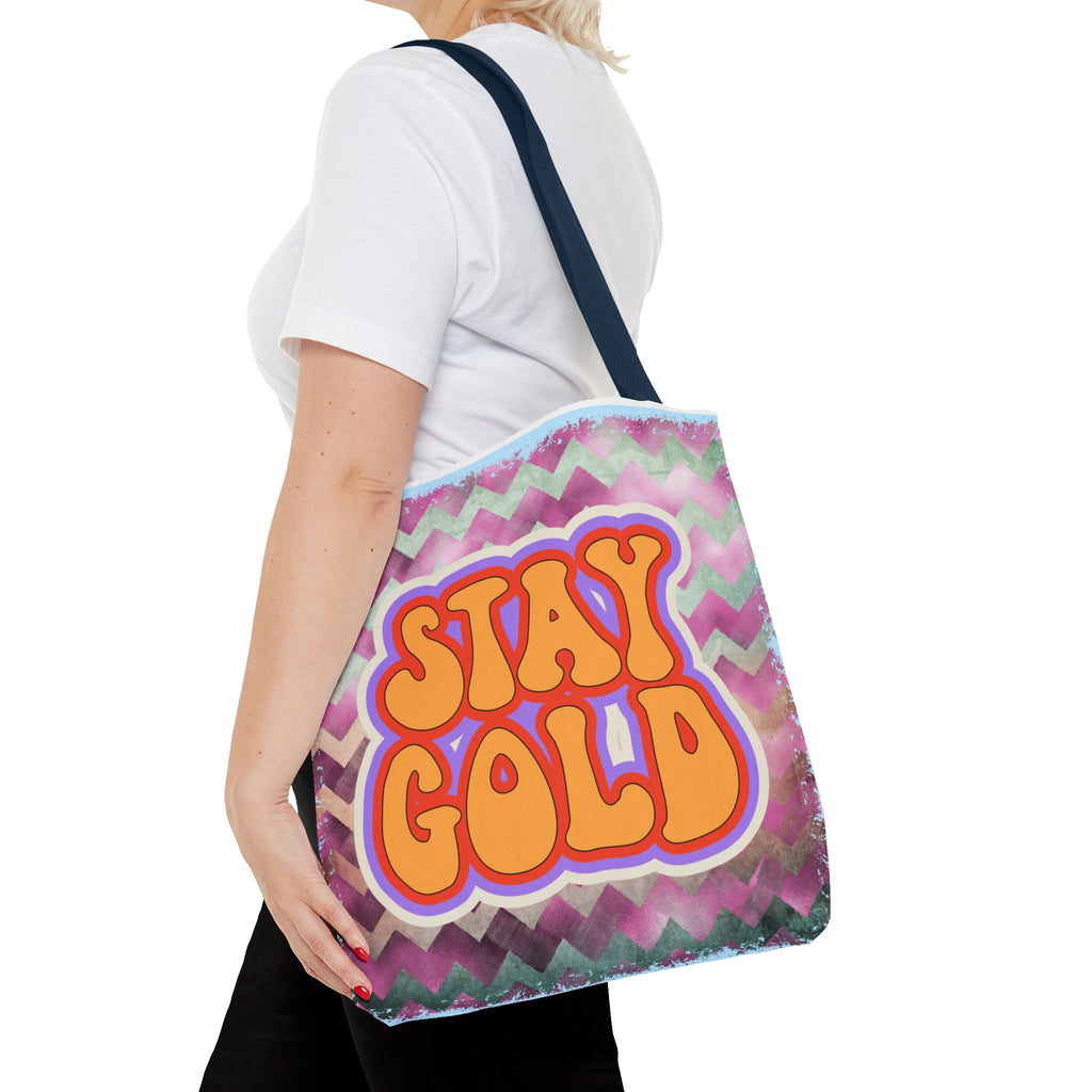 🌟 70s “Stay Gold” Retro Tote Bag