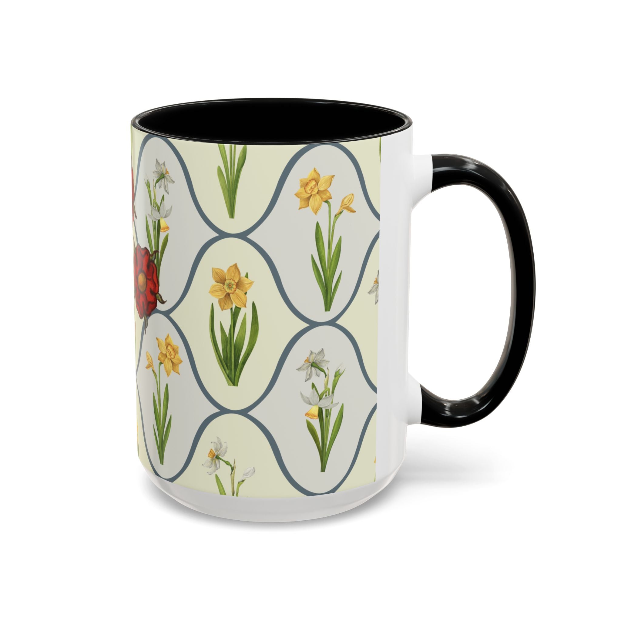 50s Floral Accent Coffee Mug