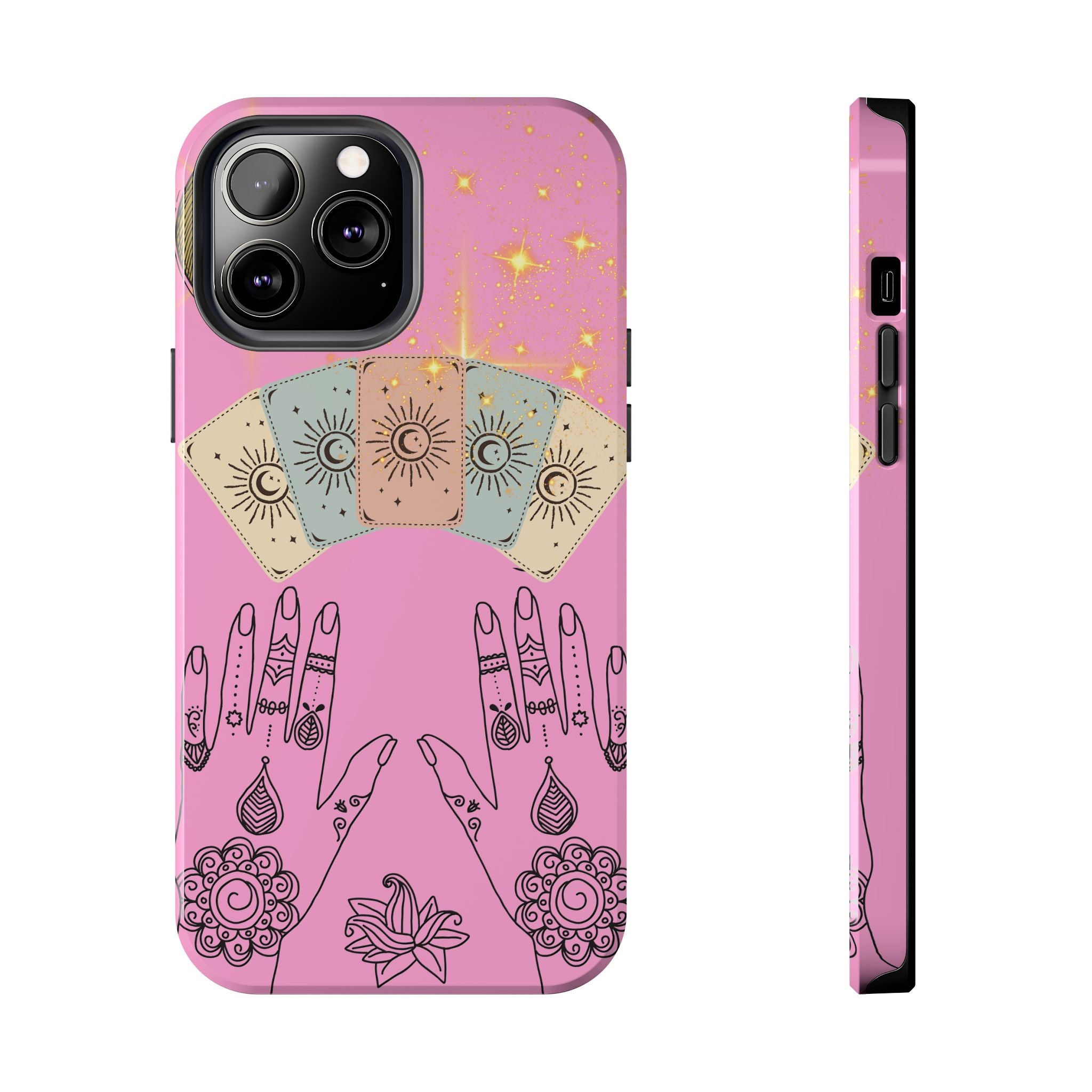 60s–70s Mystical Tarot Henna Hands Phone Case 🔮📱