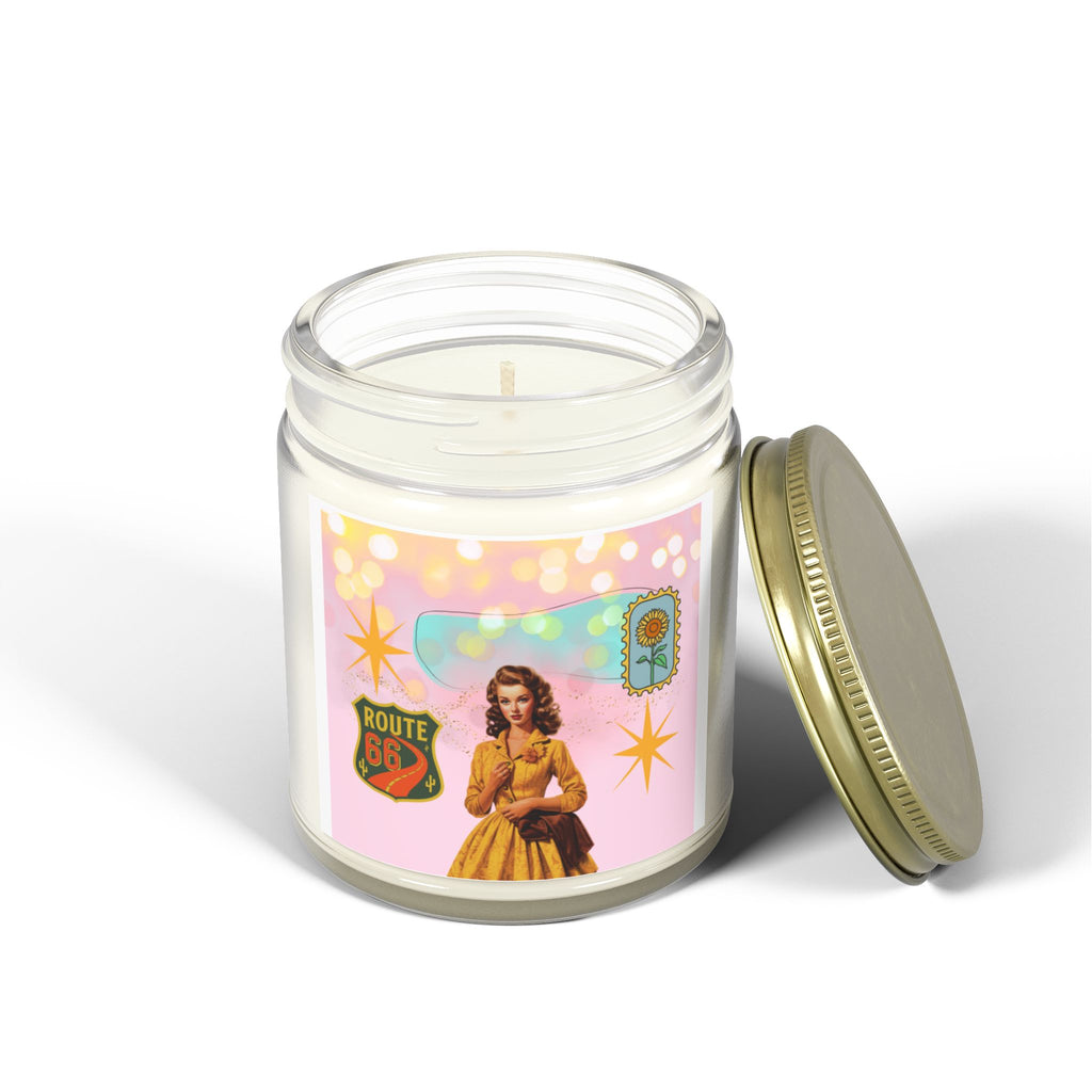 50s Route 66 Stamp Candle 🚗🕯️