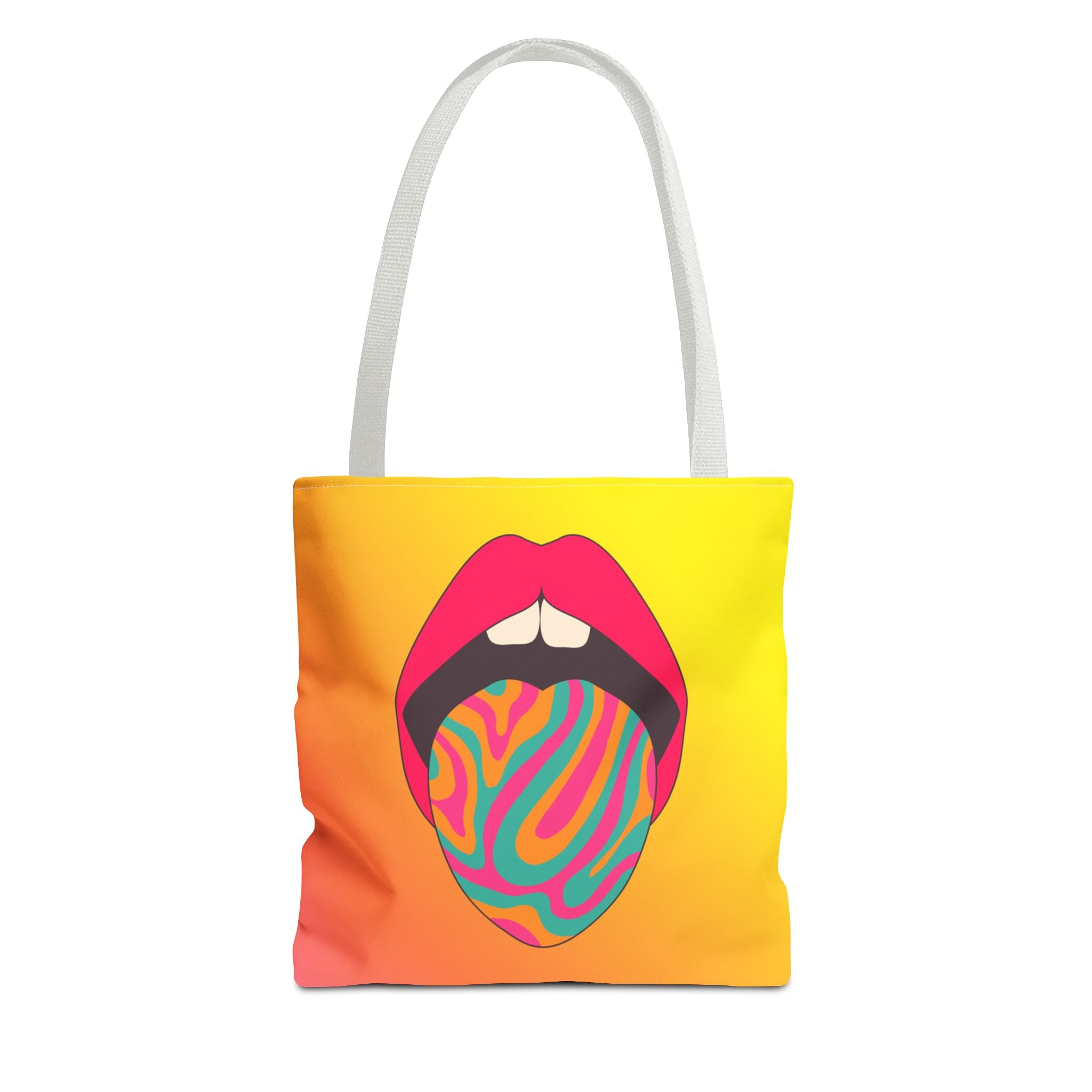 👄🌈 60s–70s Psychedelic Lips & Tongue Tote Bag ✨🍄