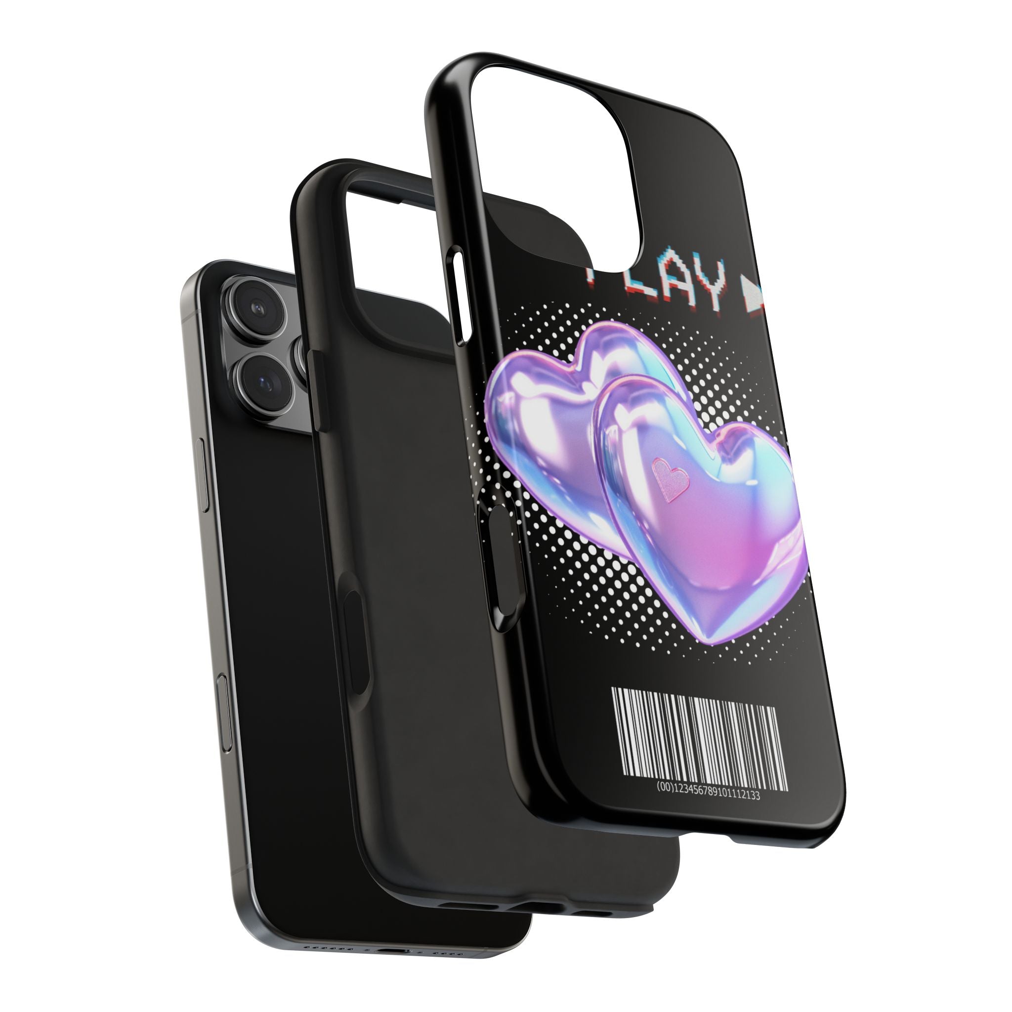Y2K Black Play Barcode Phone Case 📱🖤