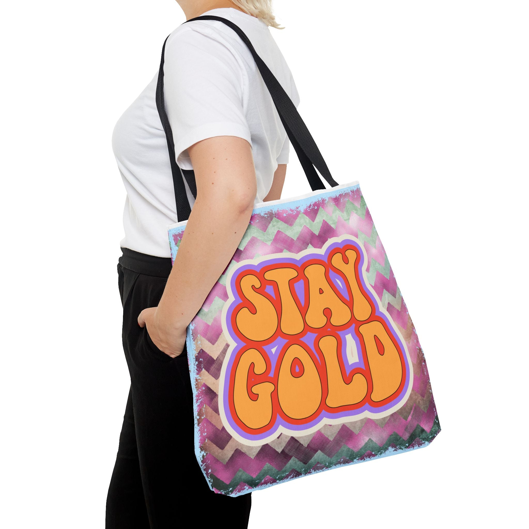 🌟 70s “Stay Gold” Retro Tote Bag