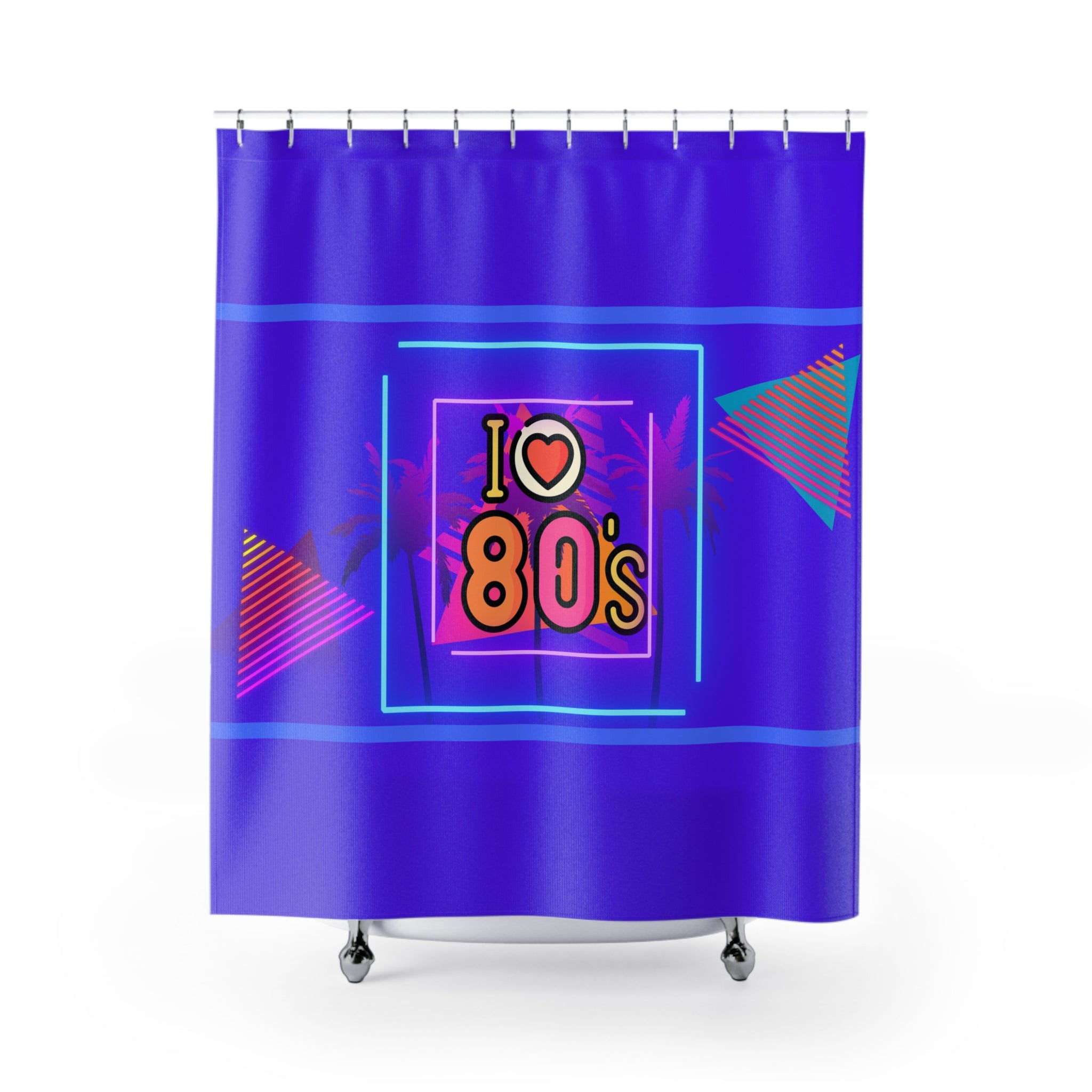 🌟💖 I Heart the 80s Glowing Shower Curtain 🌈🛁