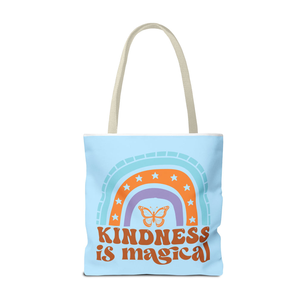 🌸 60s “Do All Things With Kindness” Retro Tote Bag – Baby Blue