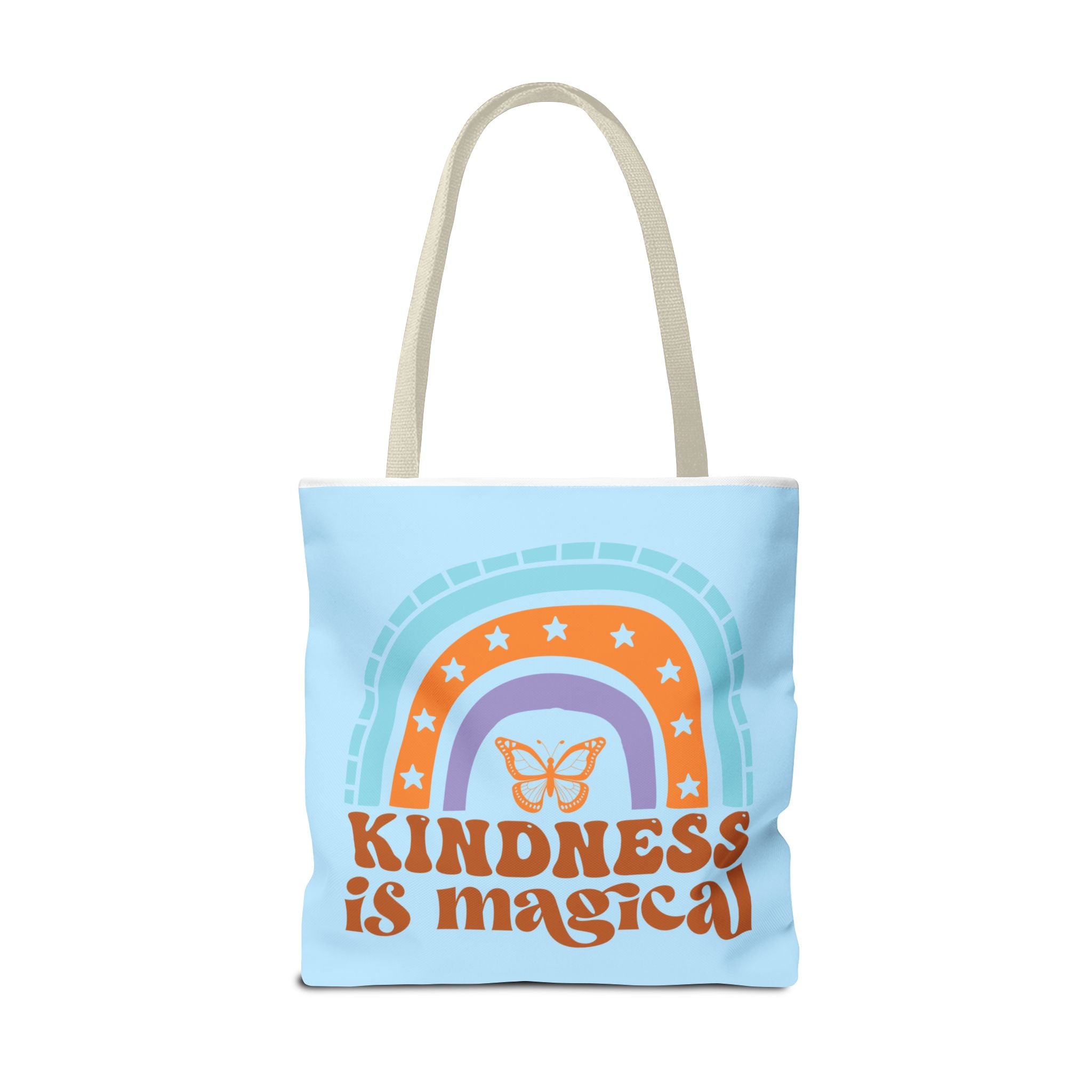 🌸 60s “Do All Things With Kindness” Retro Tote Bag – Baby Blue