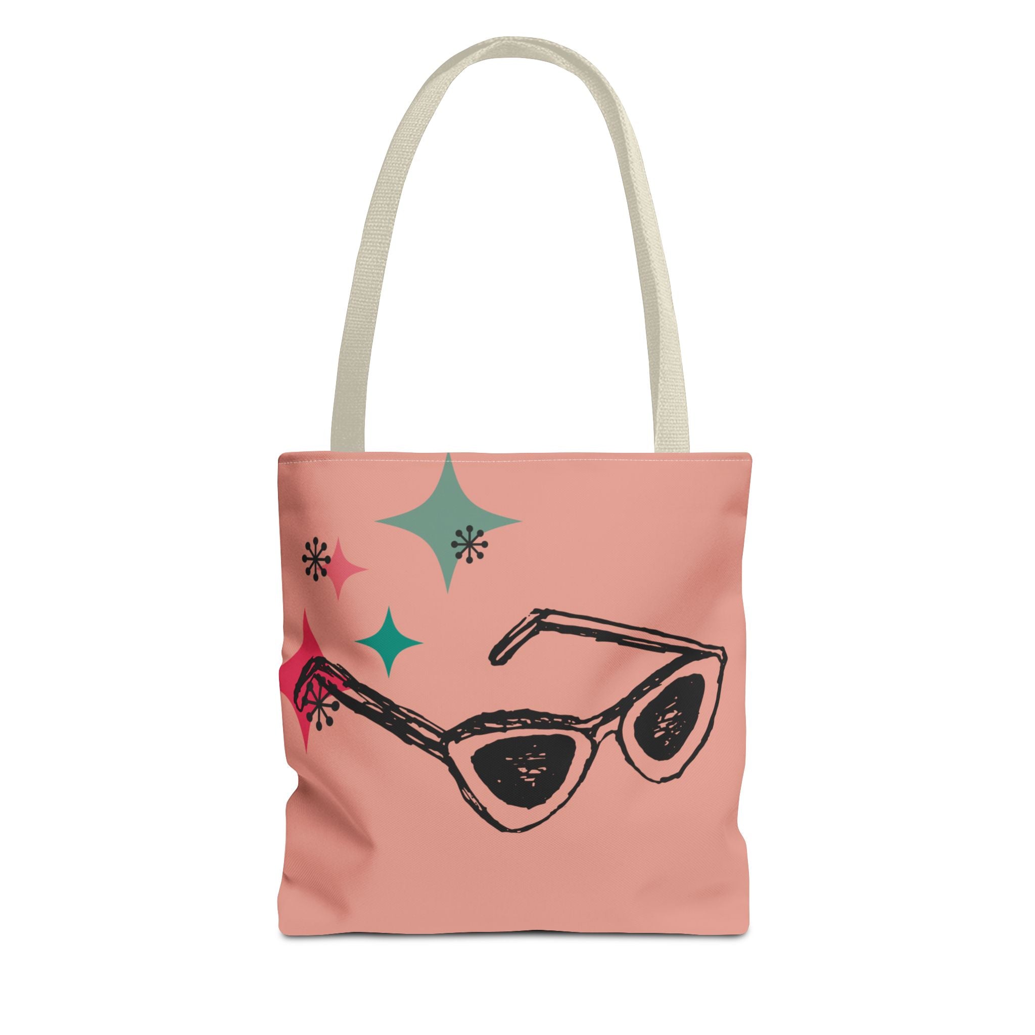 🕶️ 50s Retro Peachy Tote Bag