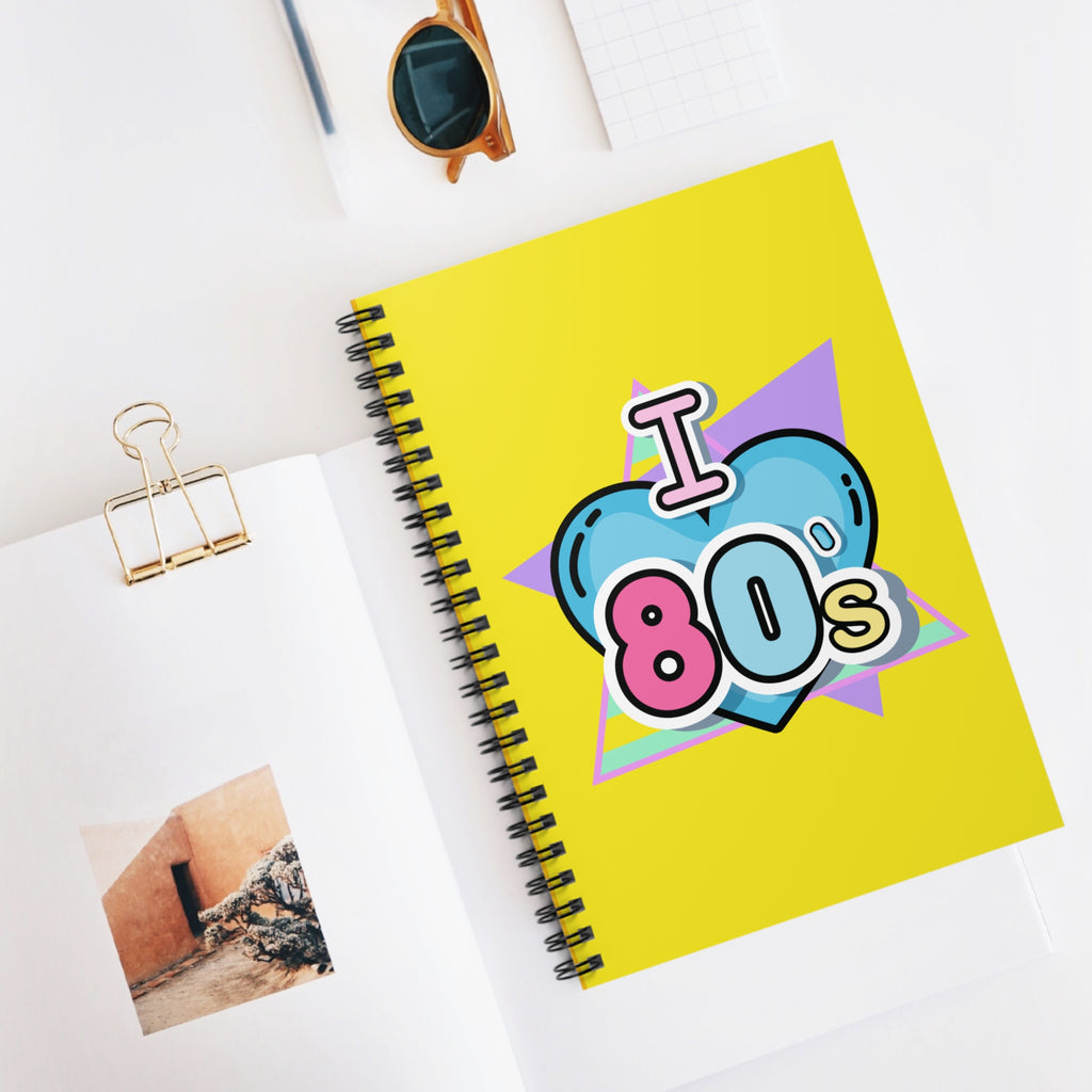 80s Love Spiral Notebook - Nostalgic Stationery for 80s Lovers, Gifts for Retro Fans, Cute Journal, School Supplies, Teachers' Gift
