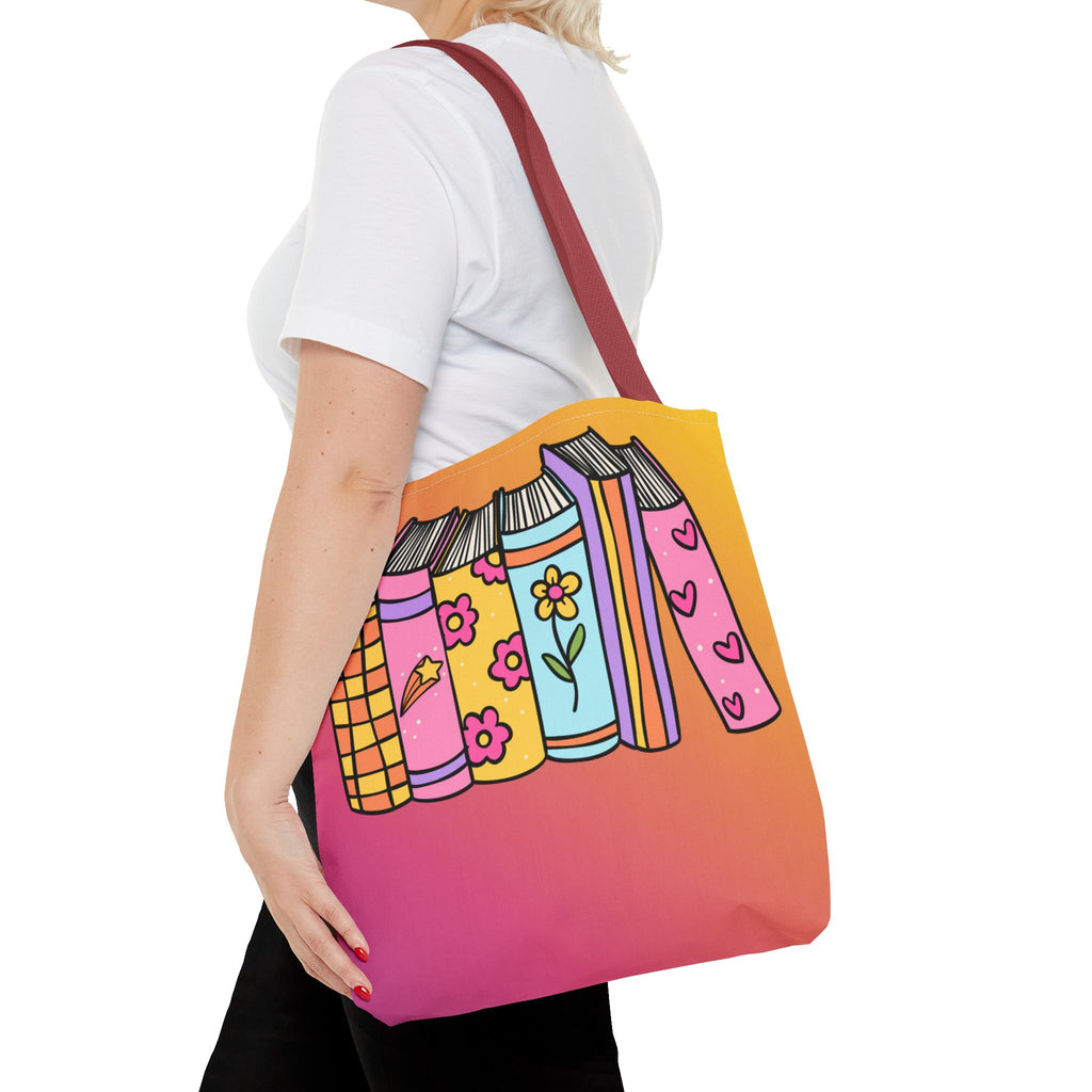💿 90s Book Collector Bright Books Tote Bag