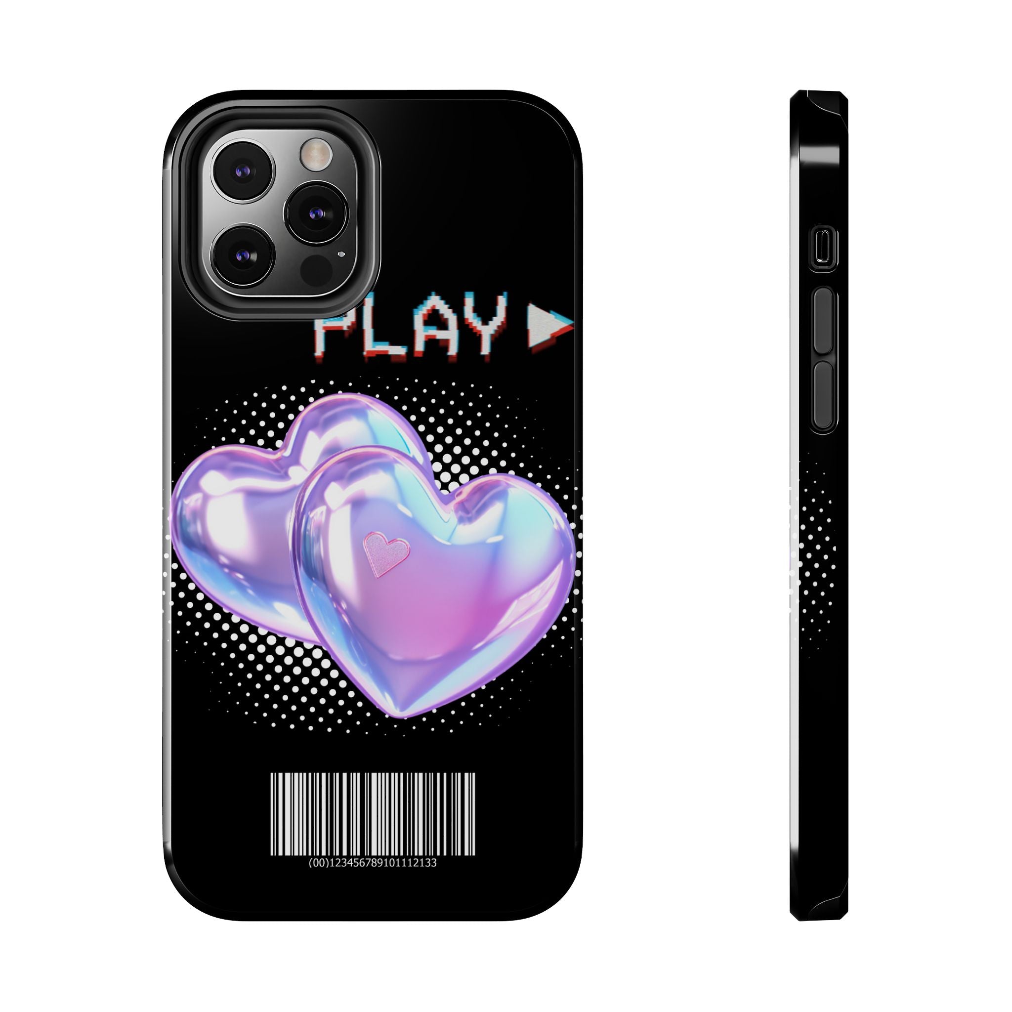 Y2K Black Play Barcode Phone Case 📱🖤